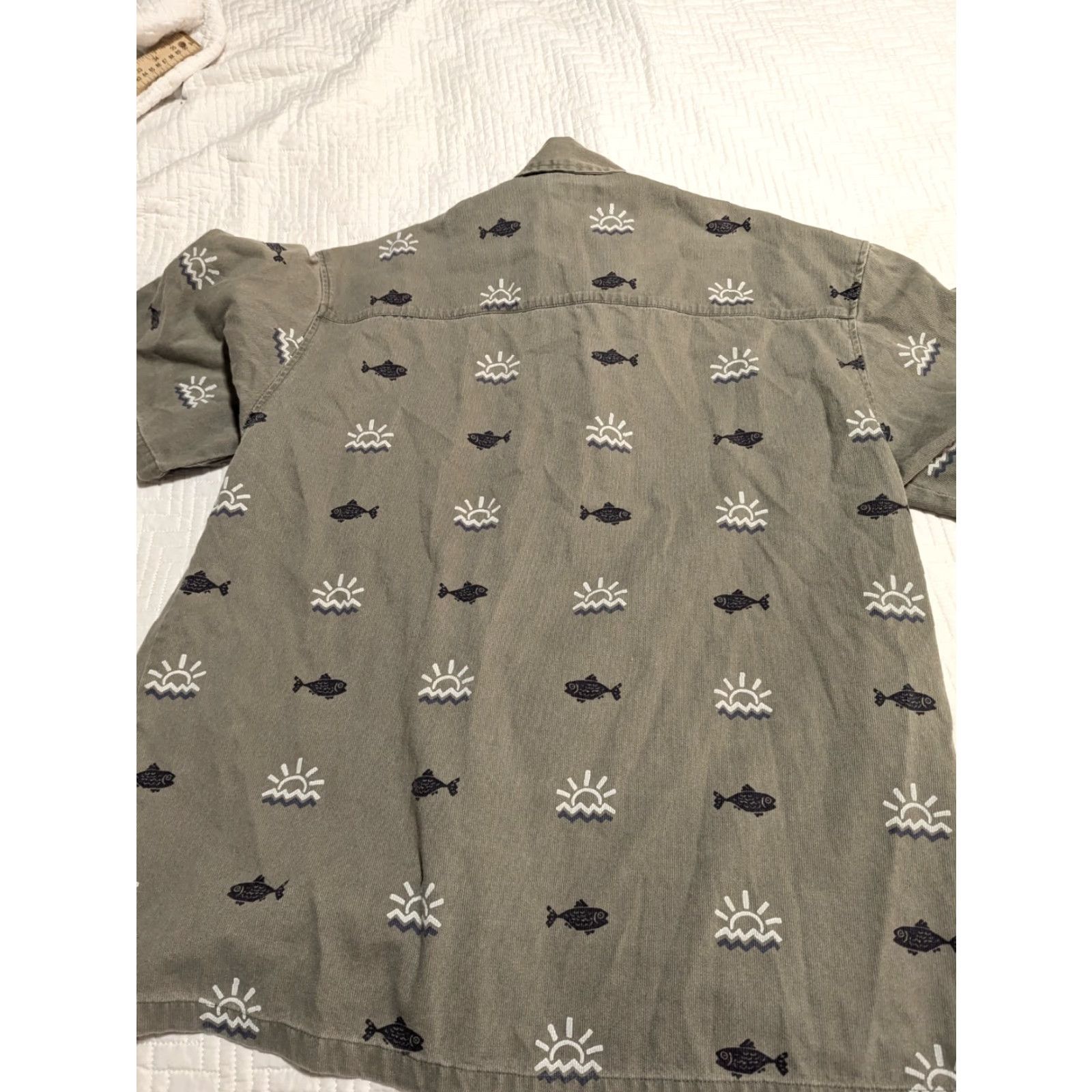 Vintage VINTAGE True Grit Casual Shirt Men XL Beige Fish Short Sleeve Size US XL / EU 56 / 4 - 7 Thumbnail