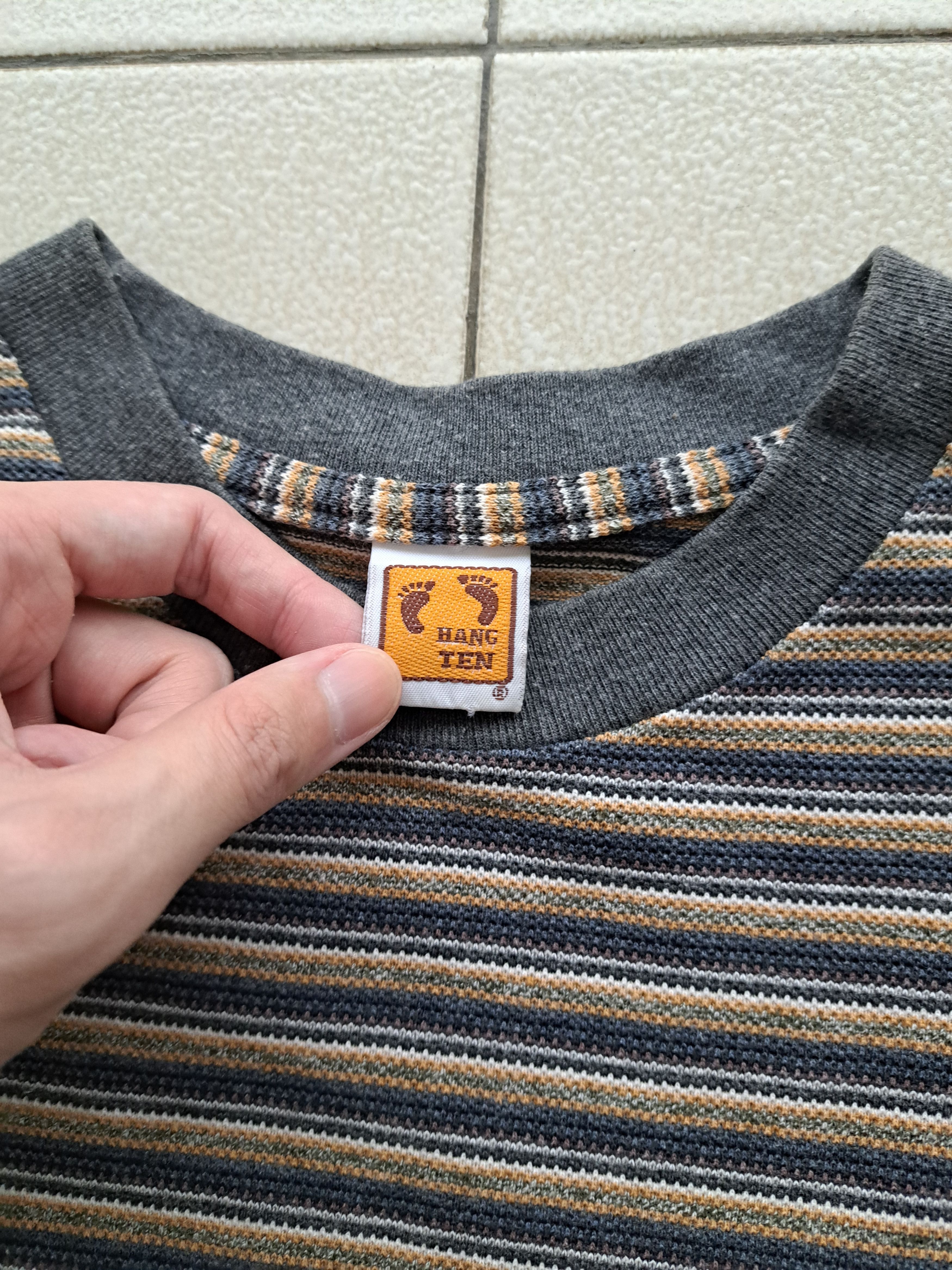 Hang Ten × Vintage Vintage Hang Ten Striped texture T-Shirt Size US L / EU 52-54 / 3 - 4 Thumbnail