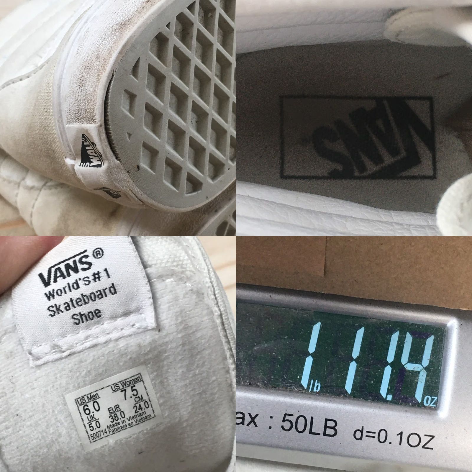 Vans VANS Old Skool High Top Skate Sneakers White Canvas Mens 6 Womens 7.5 Shoes Size M / US 6-8 / IT 42-44 - 9 Thumbnail