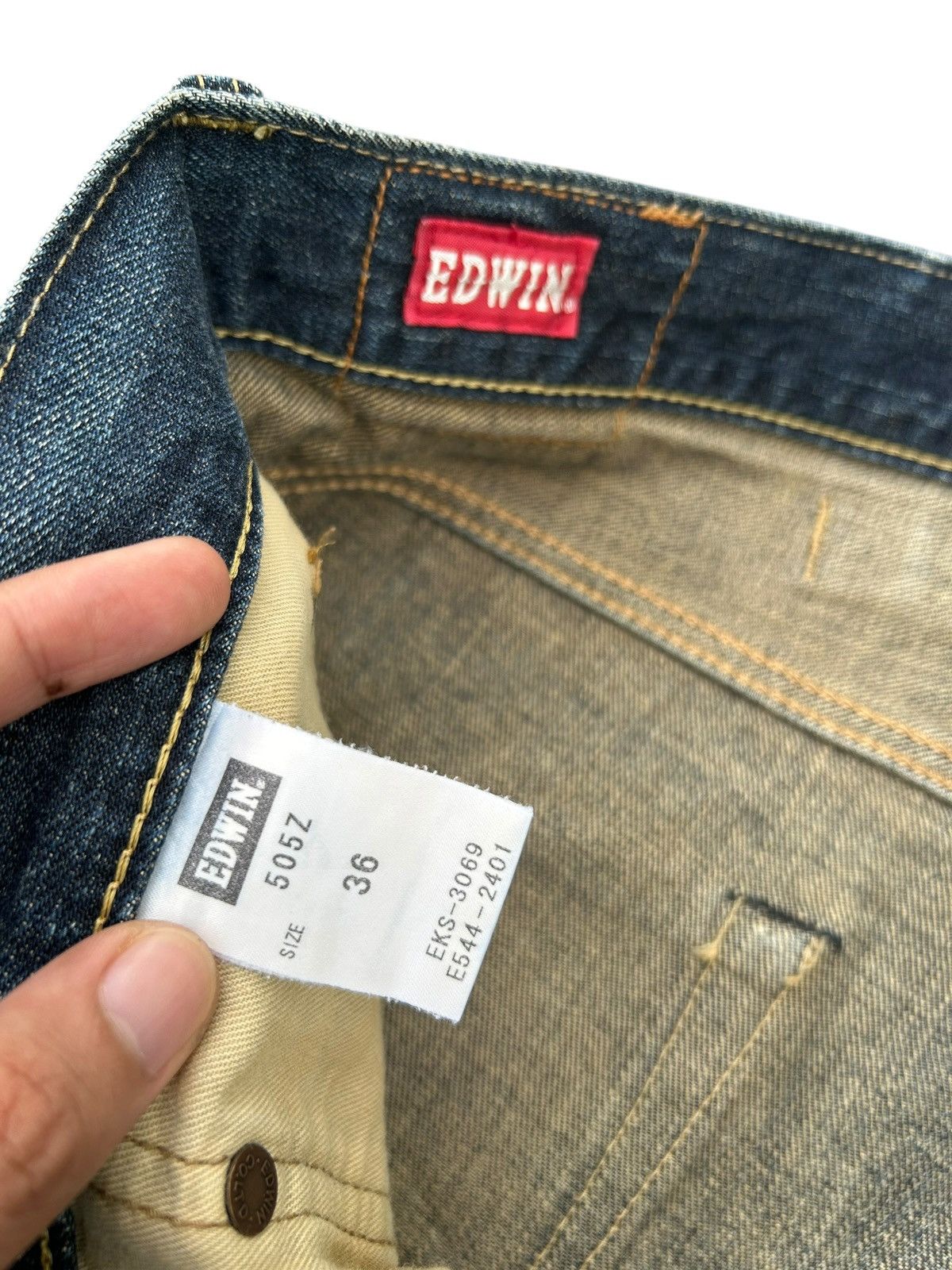 Kapital Vintage Buckle Back Edwin Selvedge Distressed Denim Jeans Size US 39 - 9 Thumbnail
