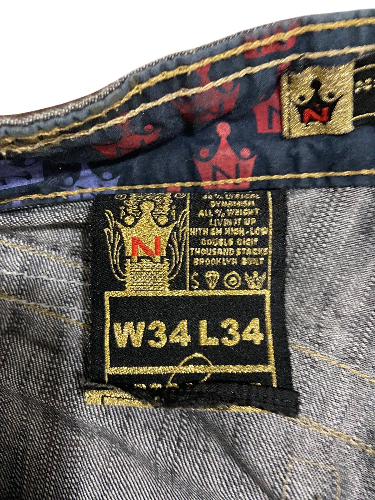 Rap Tees × Vintage Vintage Notorious BIG Jeans Mens 34x30 Black Denim Baggy Fit Size US 34 / EU 50 - 10 Thumbnail
