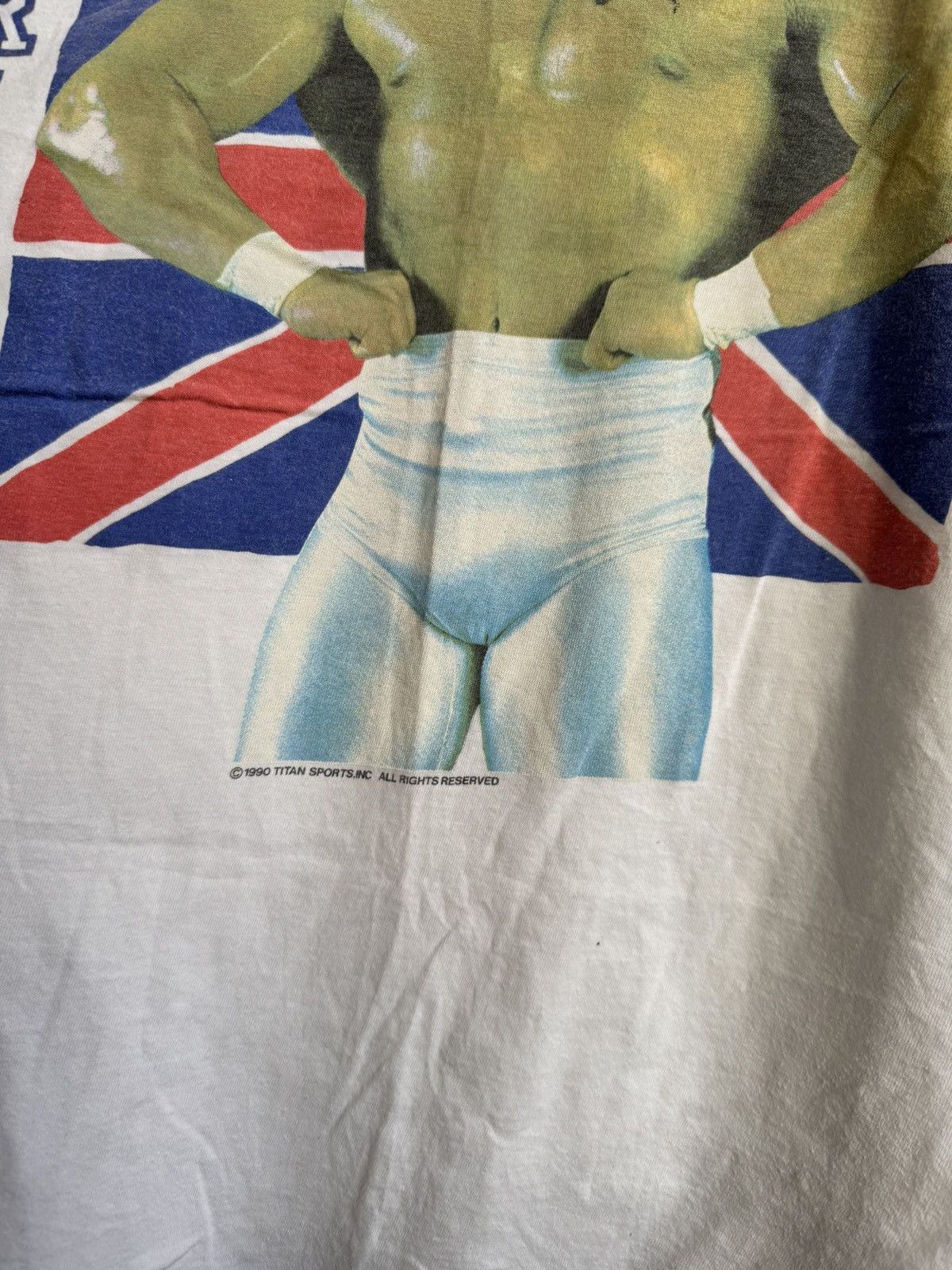 WWE 1991 Vintage 90s WWF British Bulldog Wrestling Grail Rampage Size US L / EU 52-54 / 3 - 4 Thumbnail