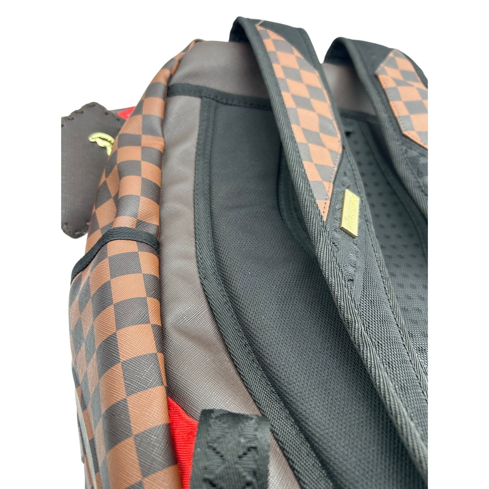 Sprayground Sprayground Limited Edition Shark Backpack Brown Checker NWT Size ONE SIZE - 8 Thumbnail