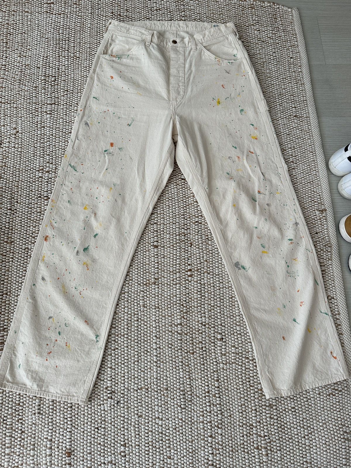 image of Orslow 60's Painter Pant With Paint in Beige, Men's (Size 32)