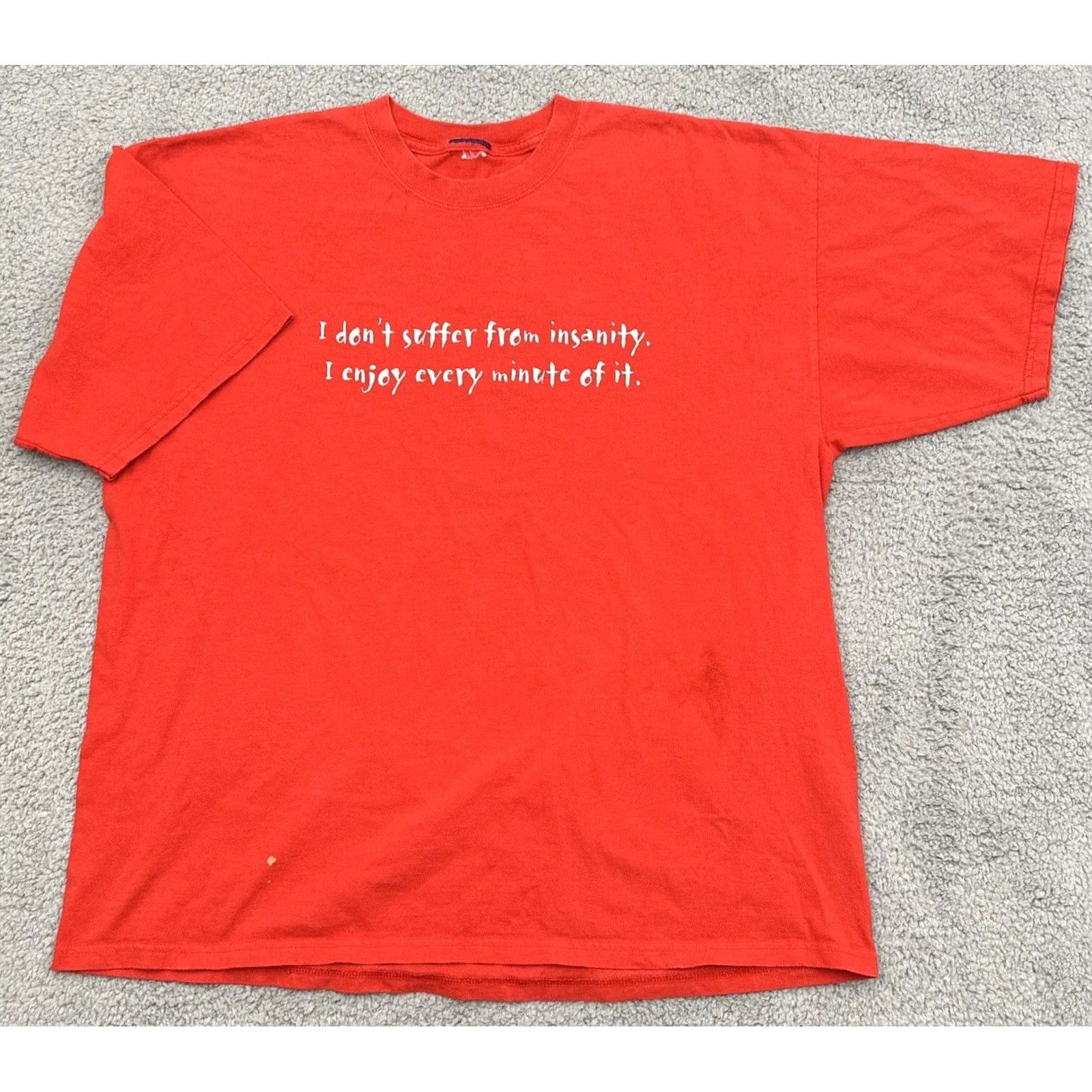 Vintage VINTAGE 2XL Red T Shirt Mens Don’t Suffer From Insanity Enjoy It 90s Funny Tee Shirt Crew Neck Short Sleeve Cotton Knit Size US XXL / EU 58 / 5 - 2 Thumbnail