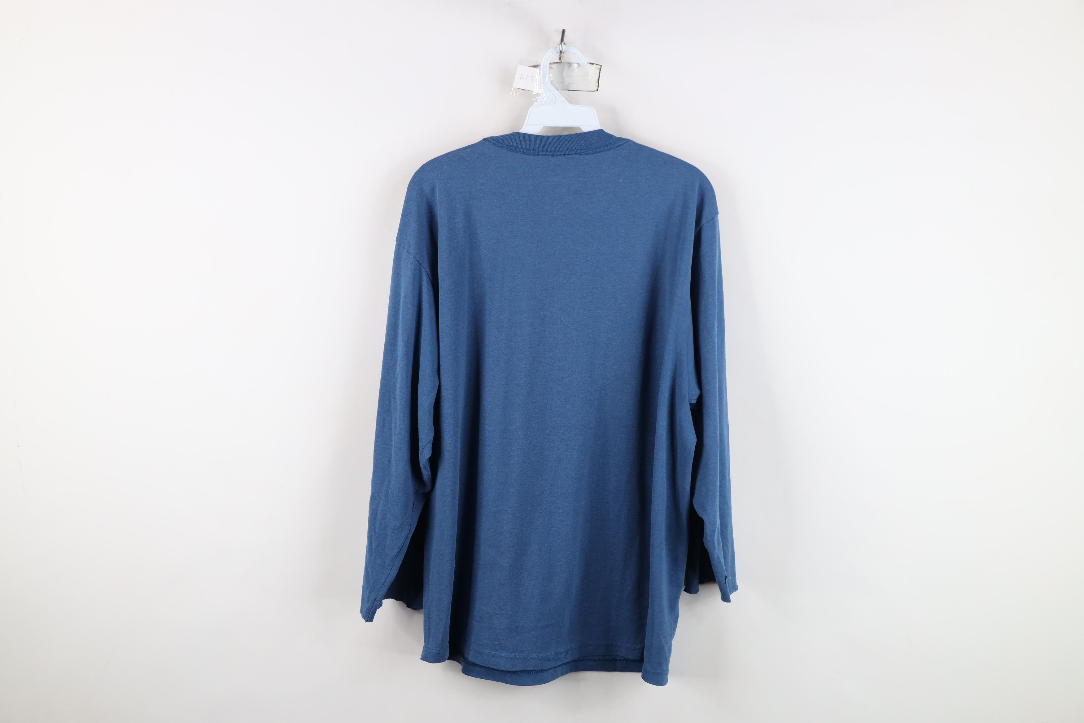 Vintage Vintage 90s Streetwear Heavy Off 3/4 Sleeve T-Shirt Blue USA Size US L / EU 52-54 / 3 - 11 Thumbnail