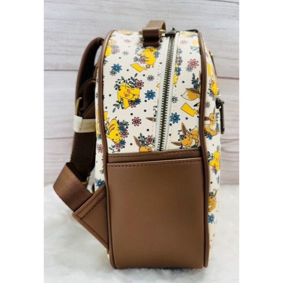 Disney Loungefly Pokemon Pikachu & Eevee Floral Mini Backpack BoxLu Size ONE SIZE - 2 Thumbnail