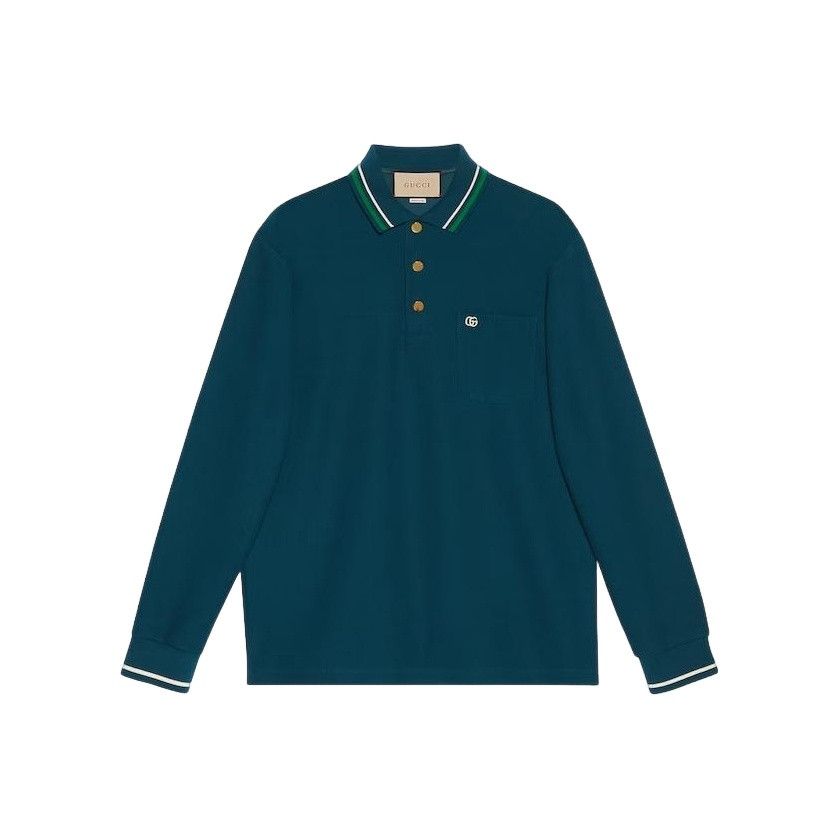 Gucci Gucci Logo Embroidery Stripe Trim Polo Size L Size US L / EU 52-54 / 3 - 1 Thumbnail
