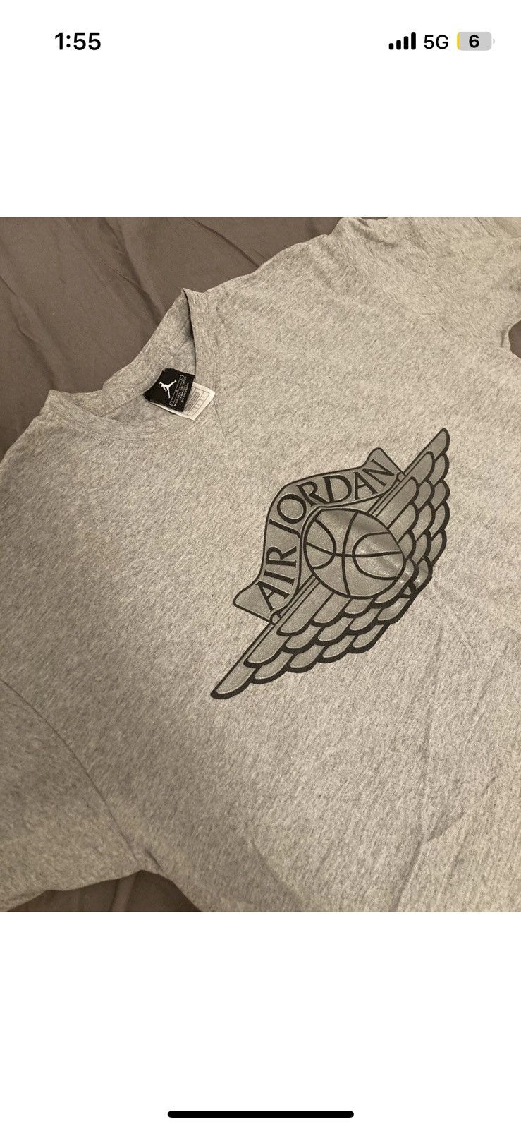 Jordan Brand VINTAGE NIKE AIR JORDAN 1 WINGS GREY CO.JP MEN'S T-SHIRT Size US L / EU 52-54 / 3 - 2 Thumbnail