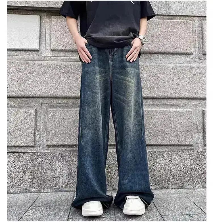 Japanese Brand Retro washed draping straight leg jeans Size US 32 / EU 48 - 3 Thumbnail