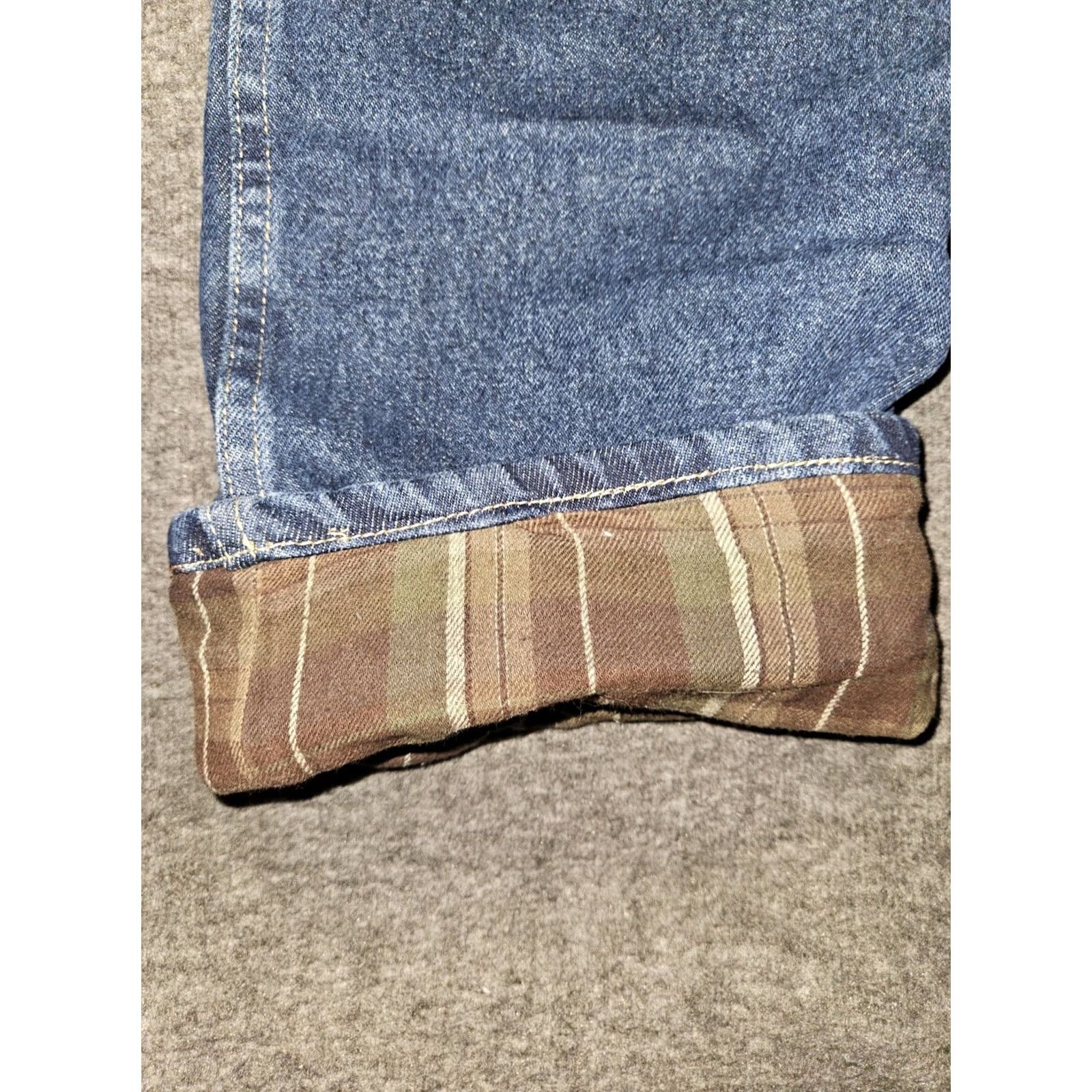Vintage VINTAGE Cabela's Roughneck Flannel Lined Jeans Men 42x32 NWT Blue Outdoors Nature Jeans Mens Blue 12 in Rise Pockets Zipper Button Denim" Size US 42 / EU 58 - 6 Thumbnail