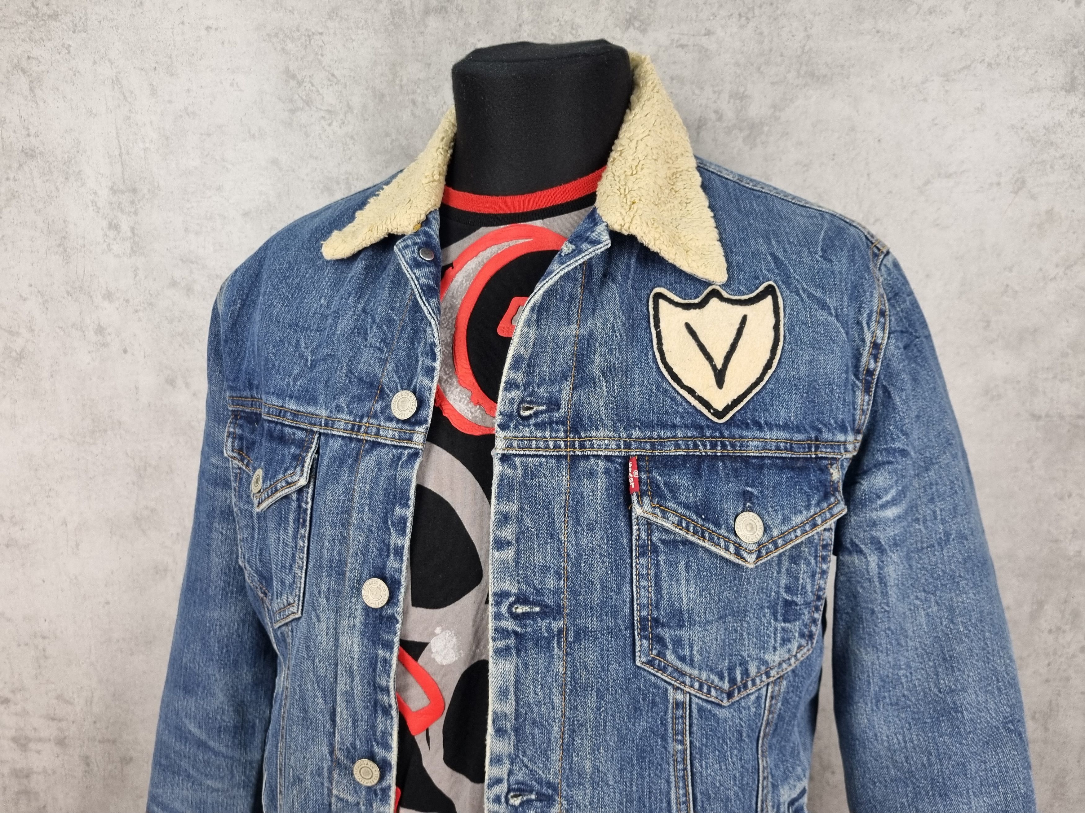 Levi's × Levi's Vintage Clothing × Vintage Distressed Faded Dirty Levi's Plaid Inside Sherpa Collar Size US M / EU 48-50 / 2 - 12 Thumbnail