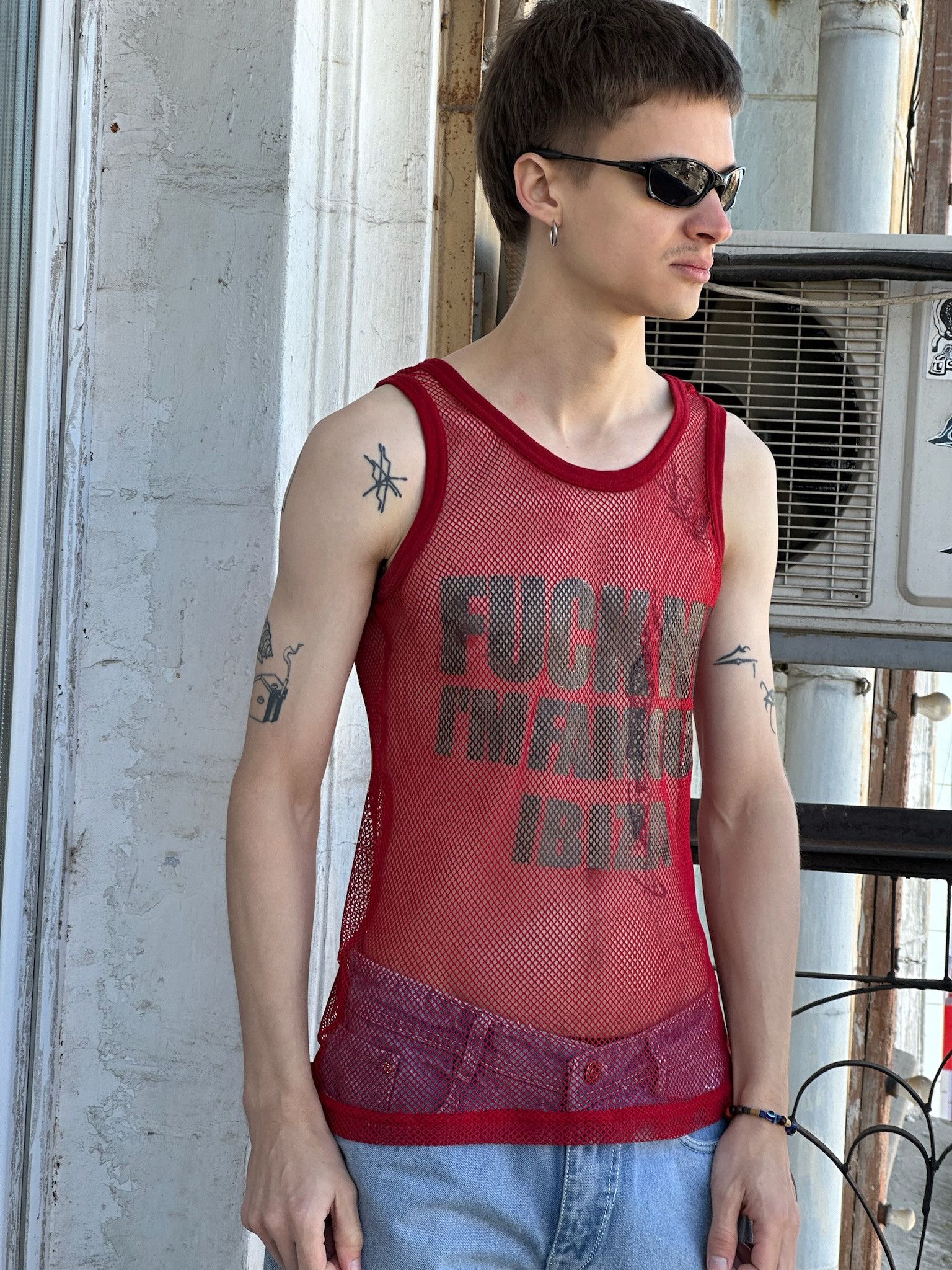 Vintage Vintage Ibiza tank mesh fuck me I am famous sexy porn techno Size US M / EU 48-50 / 2 - 3 Thumbnail