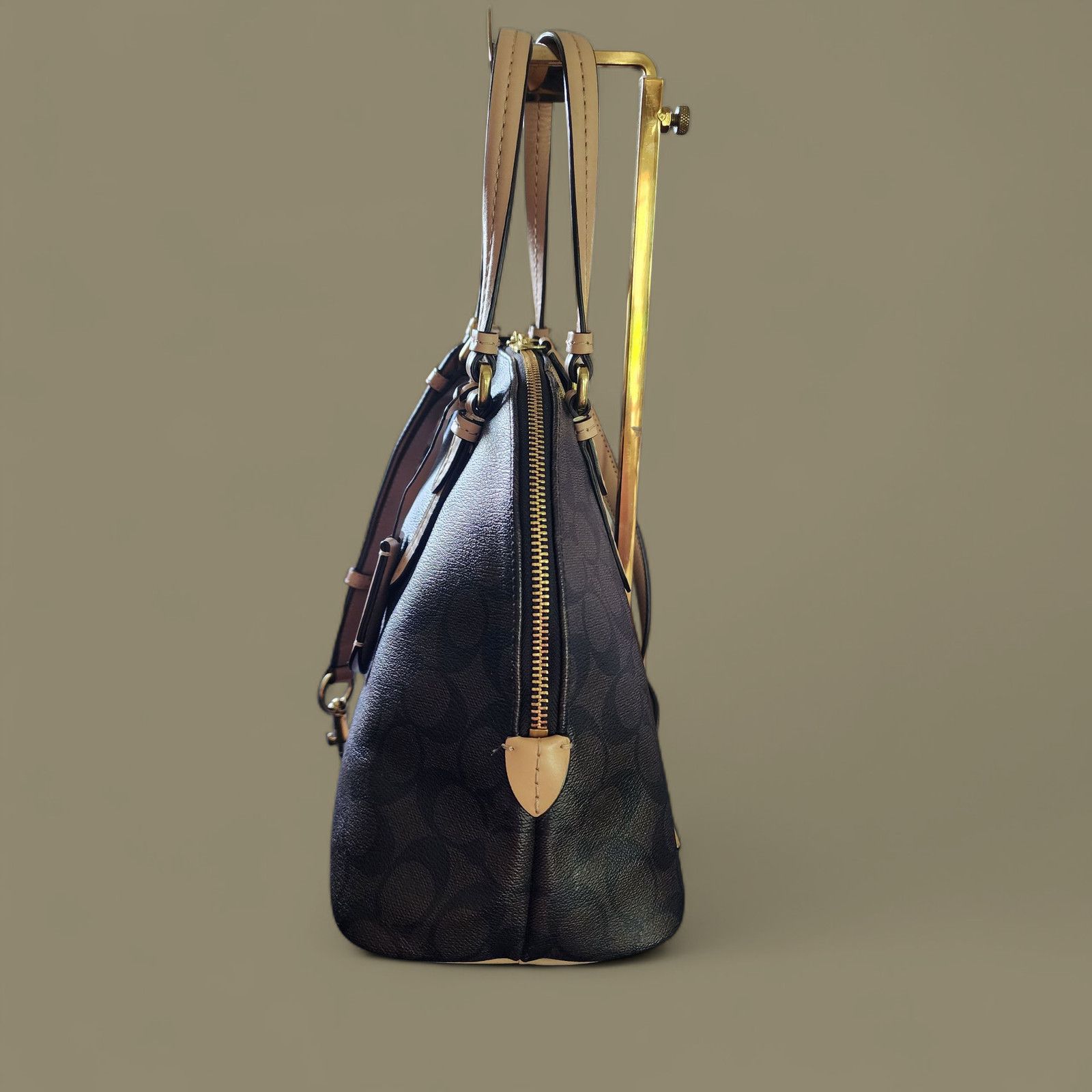 Coach Coach F26184 Signature Petyon Cora Brown Coated Canvas Domed Size ONE SIZE - 7 Thumbnail