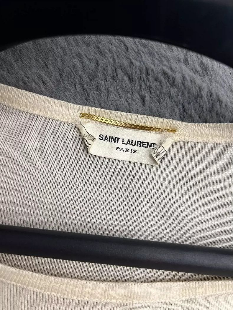 Saint Laurent Paris Saint Laurent Paris 15 Spring and Summer Beige Scale Beaded Size US L / EU 52-54 / 3 - 3 Thumbnail