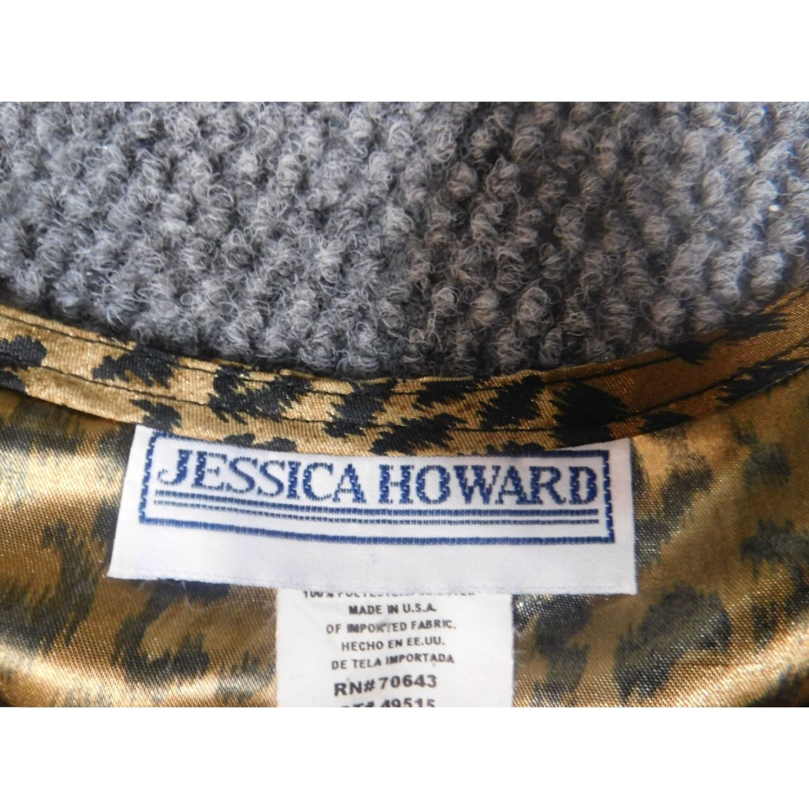 Vintage Jessica Howard Womens Blouse 12 Brown Animal Print Sleeveless Crew Neck Casual Polyester Rayon Breathable Regular Modern Animals 12 Size XL / US 12-14 / IT 48-50 - 5 Thumbnail