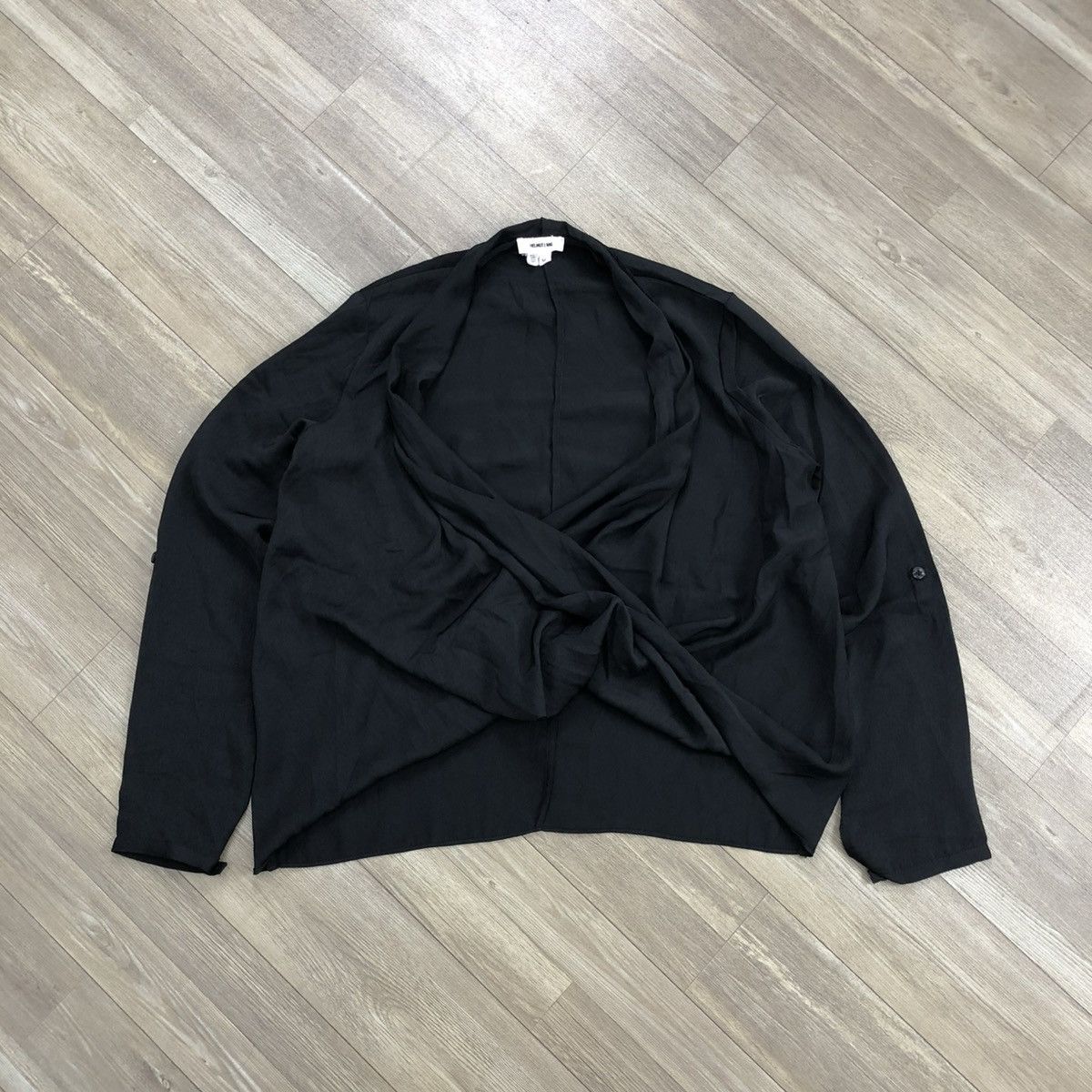 Helmut Lang Helmut Lang Draped Wrap Black Blouse Italian Designer Luxury Size M / US 6-8 / IT 42-44 - 2 Thumbnail