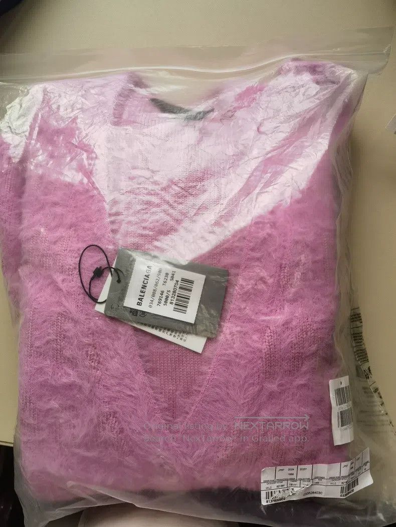 Balenciaga Balenciaga Pink knit logo cardigan Size S / US 4 / IT 40 - 6 Thumbnail