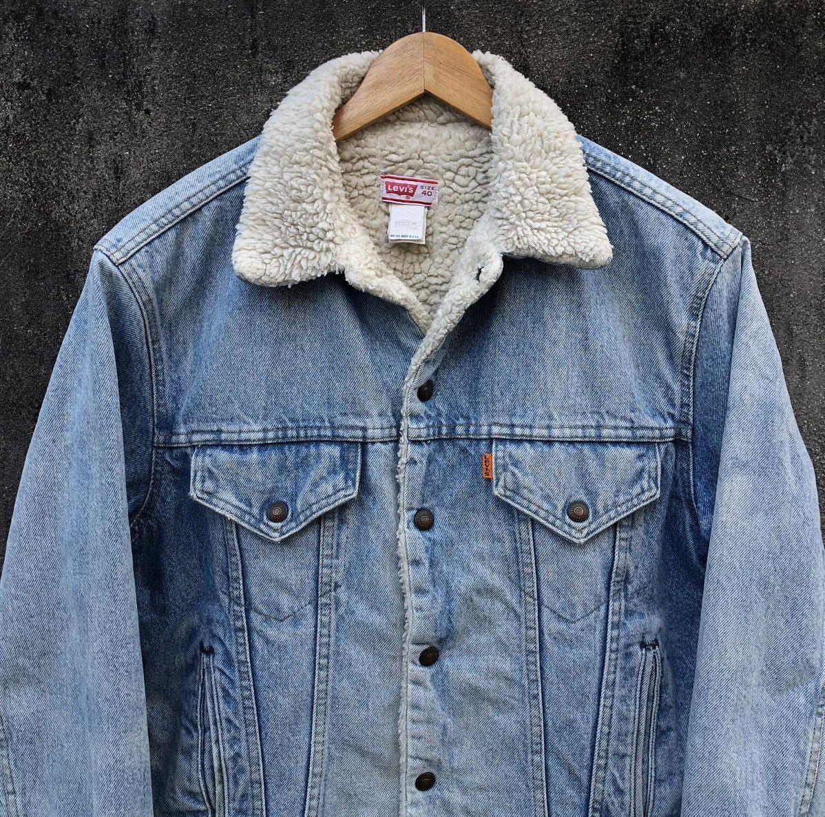 Levi's Vintage Levis Orange Tab Sherpa Lined Denim Trucker Jacket 🇺🇸 Size US L / EU 52-54 / 3 - 3 Thumbnail