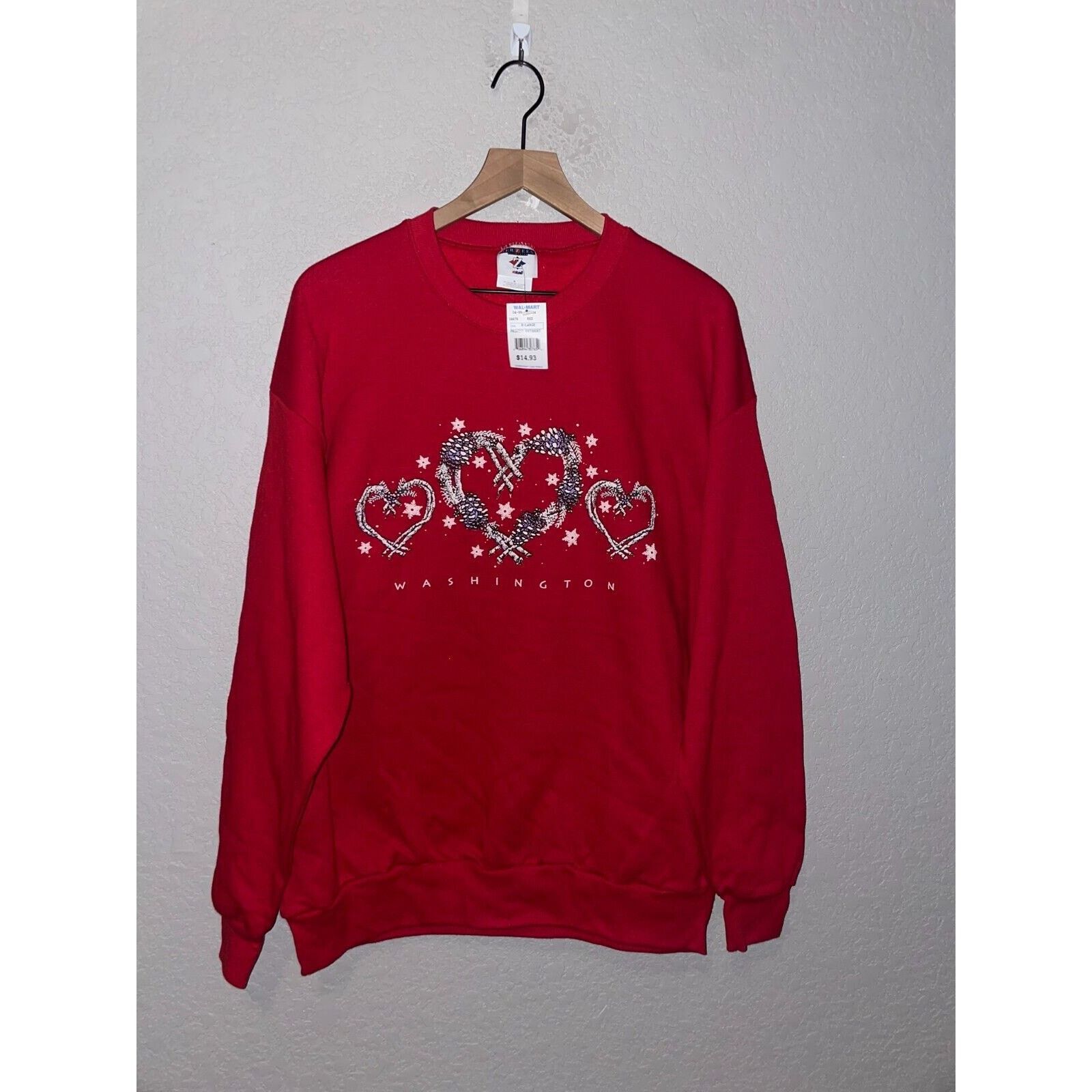 Jerzees Vintage Washington Sweatshirt Crewneck Love Red 90s VTG XL Size US XL / EU 56 / 4 - 1 Thumbnail