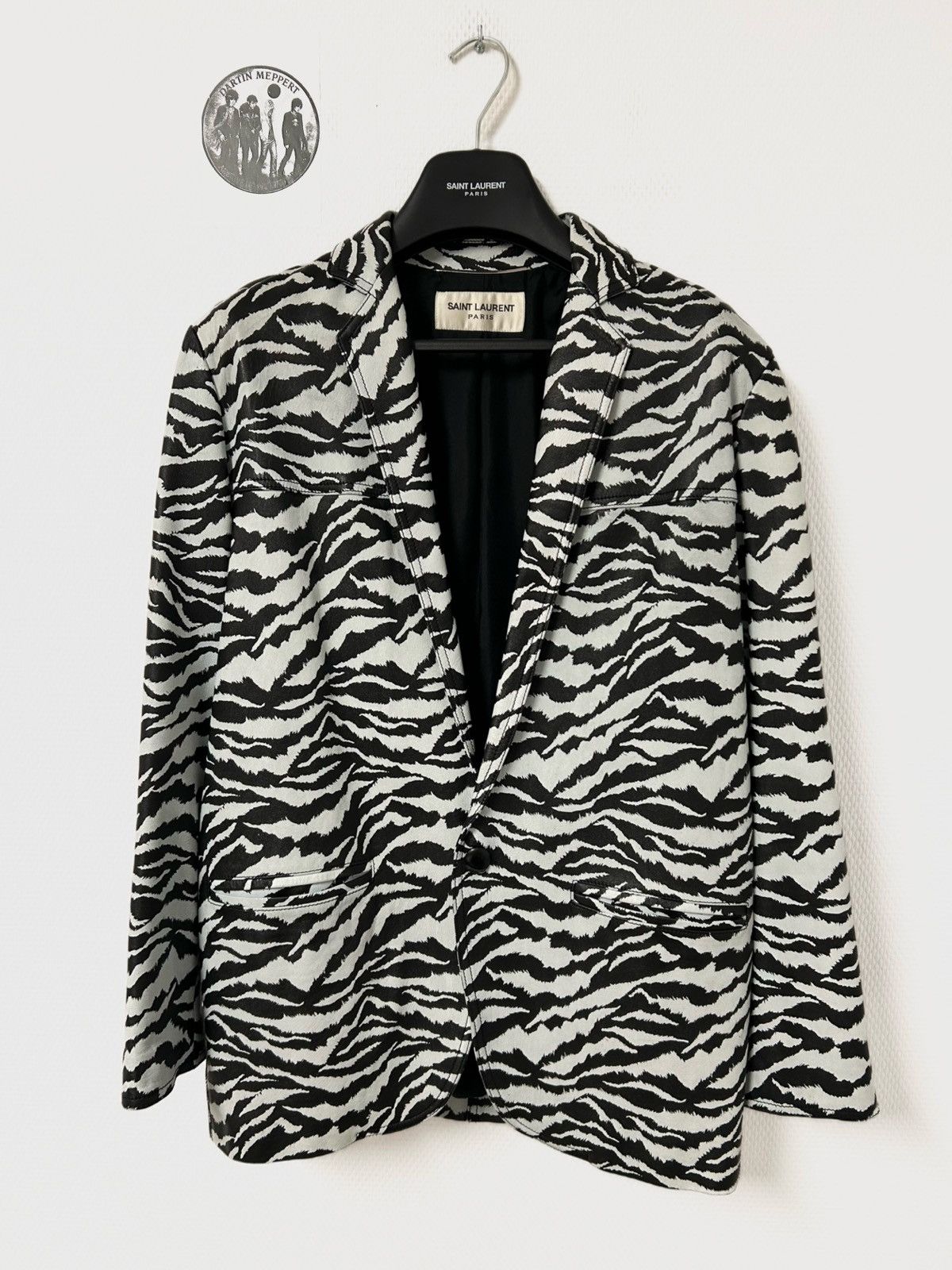 Saint Laurent Paris SS2016 1/1 Sample Zebra Leather Blazer Size US M / EU 48-50 / 2 - 1 Thumbnail