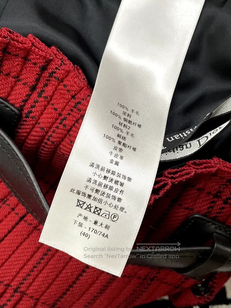 Dior Dior Red wool plaid letter logo pleated skirt Size 26" / US 2 / IT 38 - 7 Thumbnail
