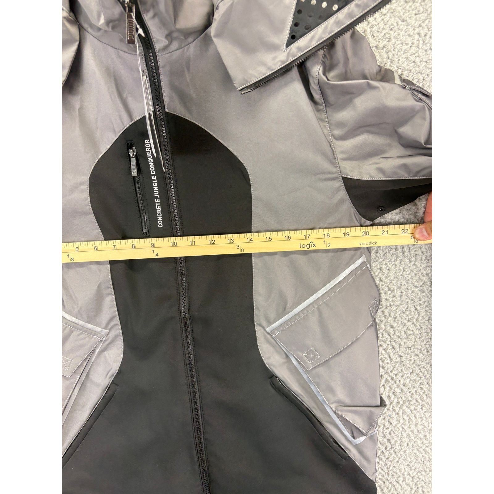 Puma Puma Rain Jacket Men Small Silver Grey Conqr Full Zip Hooded Size US S / EU 44-46 / 1 - 4 Thumbnail