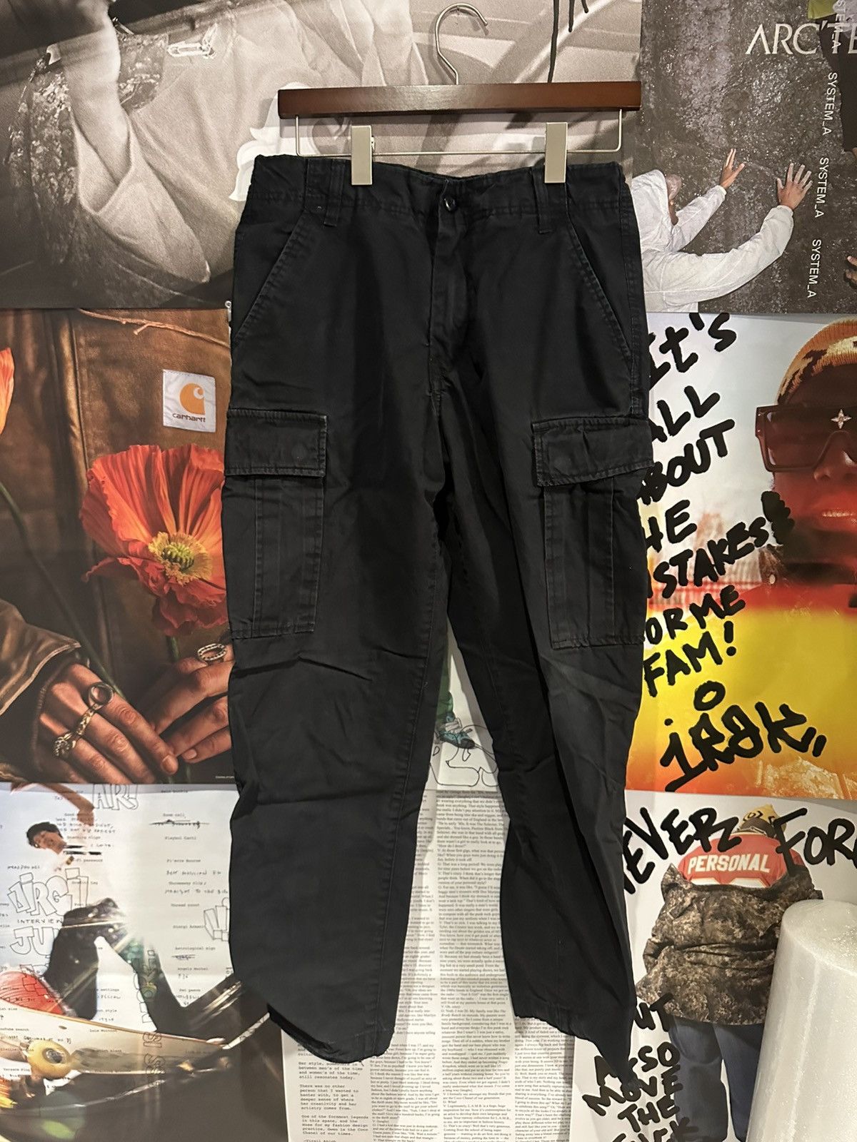 H M H M Black Cargo Pants Grailed