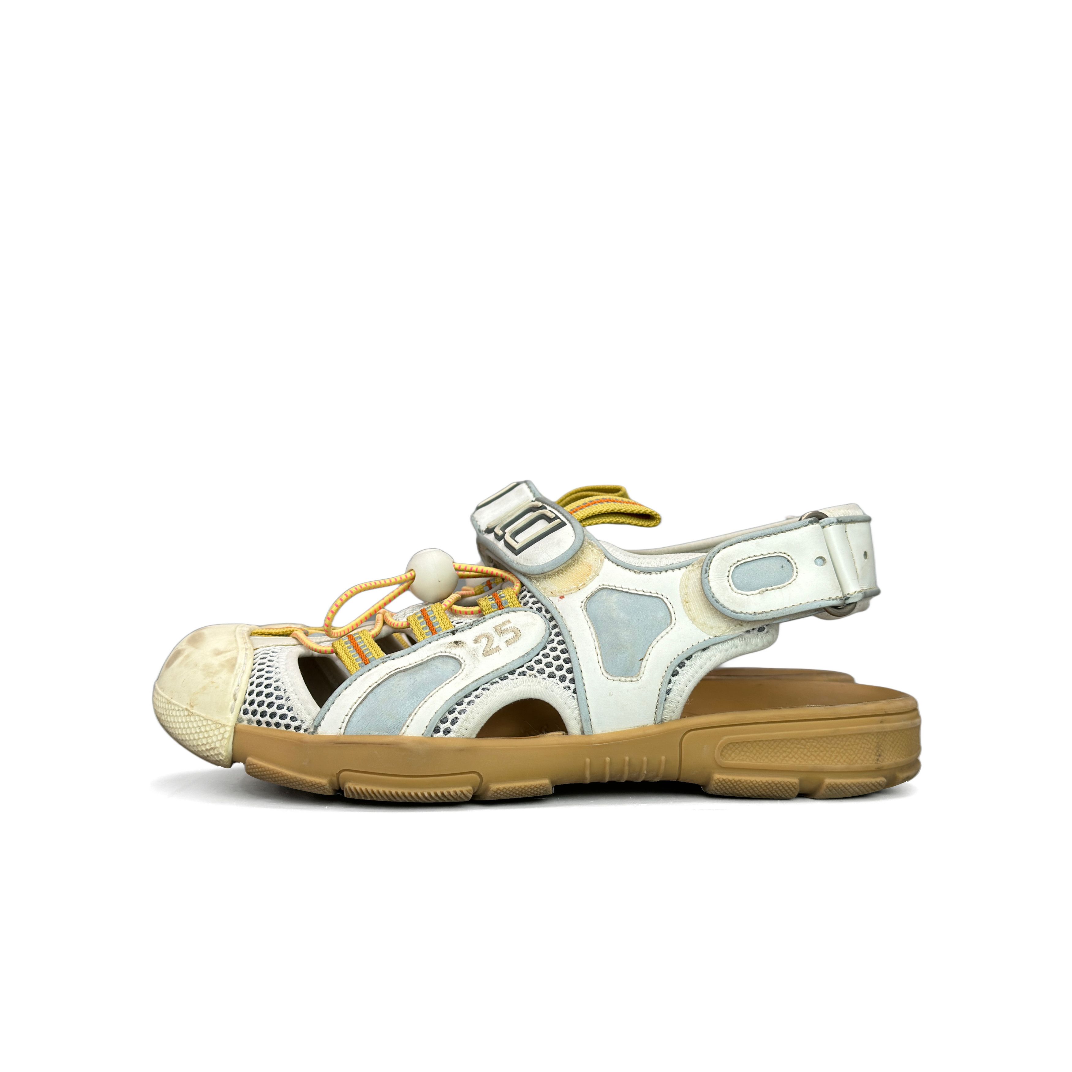 Gucci Gucci Leather Velcro Sandals Silver White Size US 7.5 / EU 40-41 - 1 Thumbnail