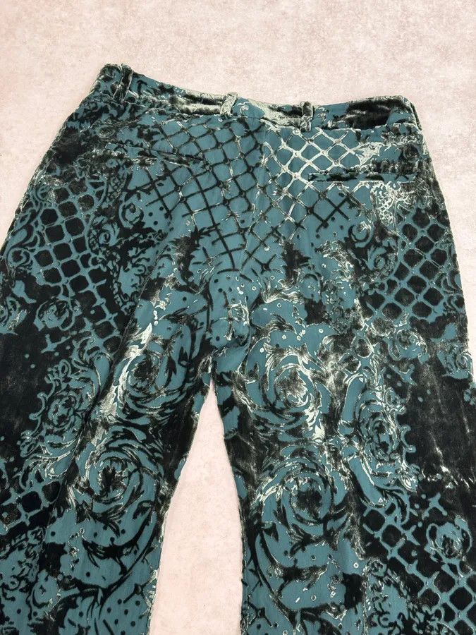 Balmain 2015 Balmain H&M Velvet Floral Green & Black Pants Size US 30 / EU 46 - 7 Thumbnail