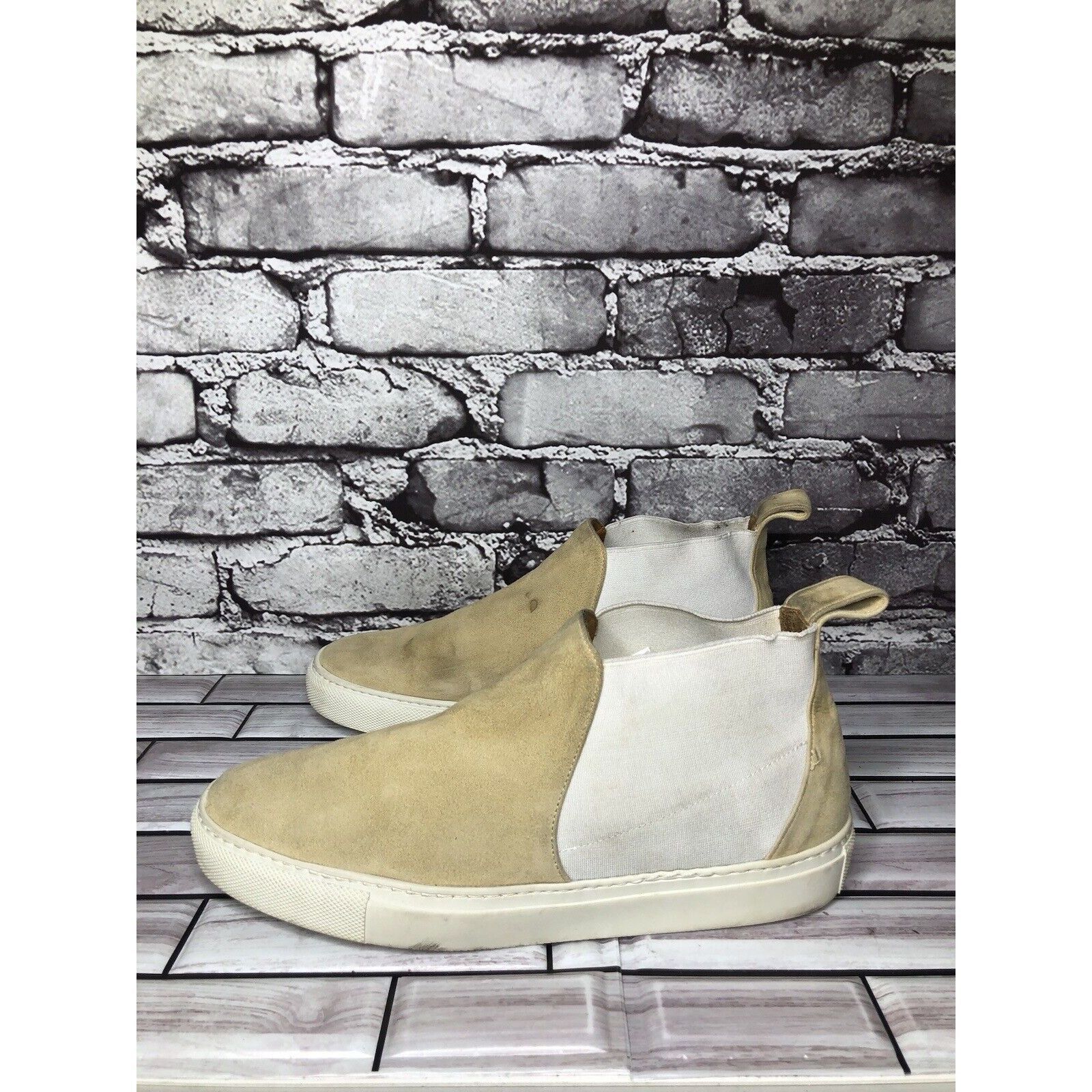 & Other Stories & Other Stories Beige Tan Suede White Textile Ankle Shoes Wo Size US 8 / IT 38 - 17 Thumbnail