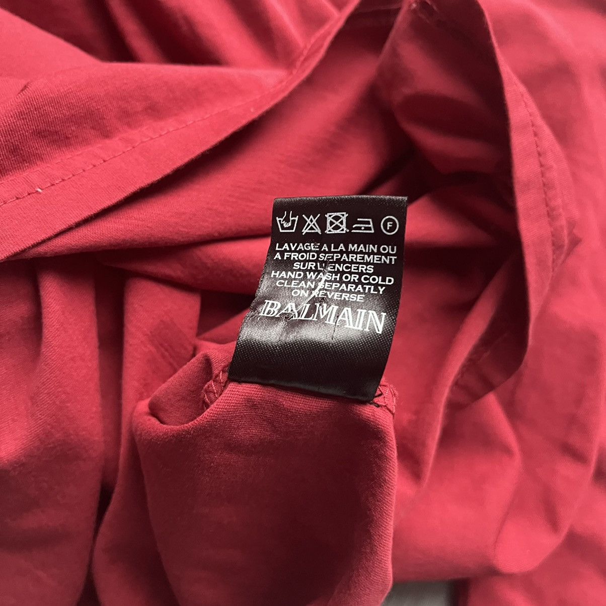 Balmain Balmain SS18 Long Sleeve Red T Shirt Size US XXL / EU 58 / 5 - 6 Thumbnail