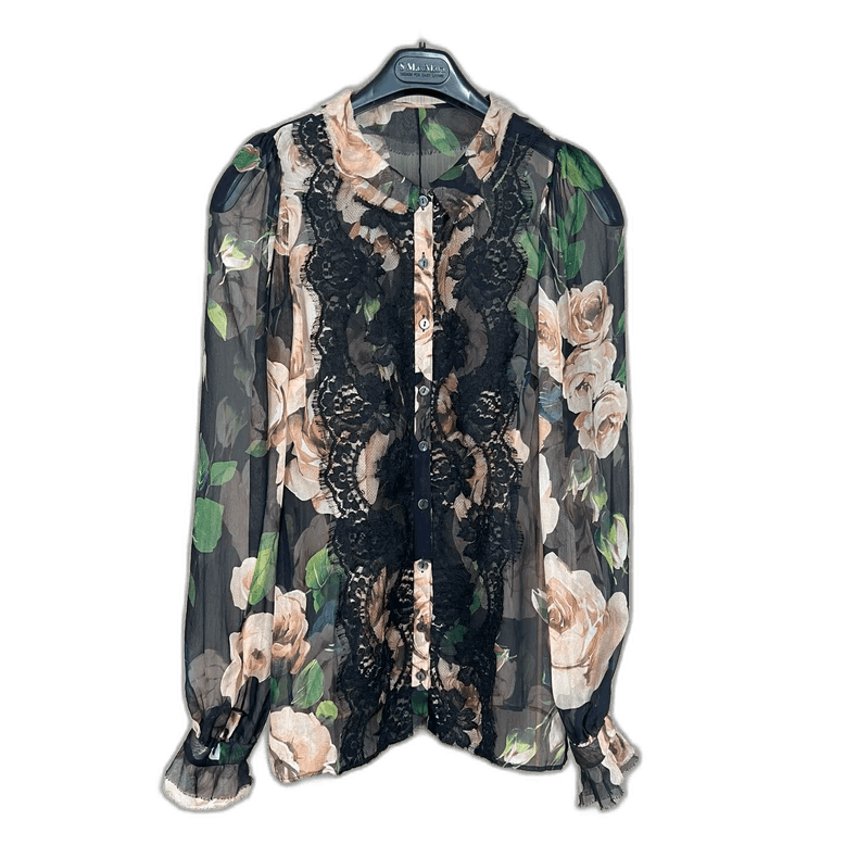 Dolce & Gabbana Dolce&Gabbana Floral Silk Shirt Size 38 Size M / US 6-8 / IT 42-44 - 1 Thumbnail