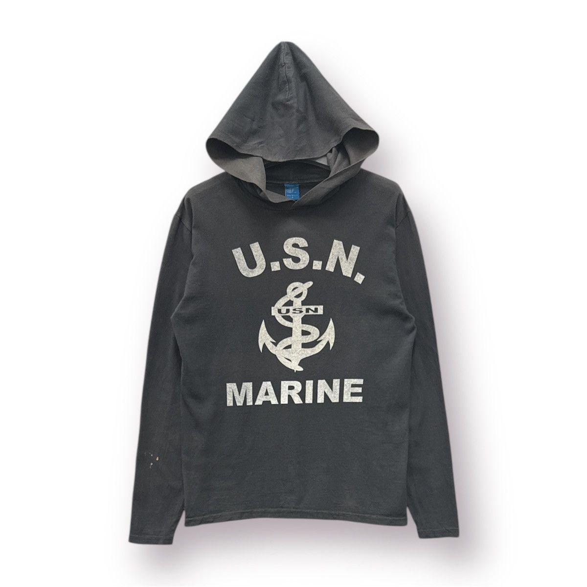 Vintage ⚡️ VINTAGE U.S Navy MARINE LONGSLEEVE TEE HOODIE - S Size US XS / EU 42 / 0 - 1 Thumbnail