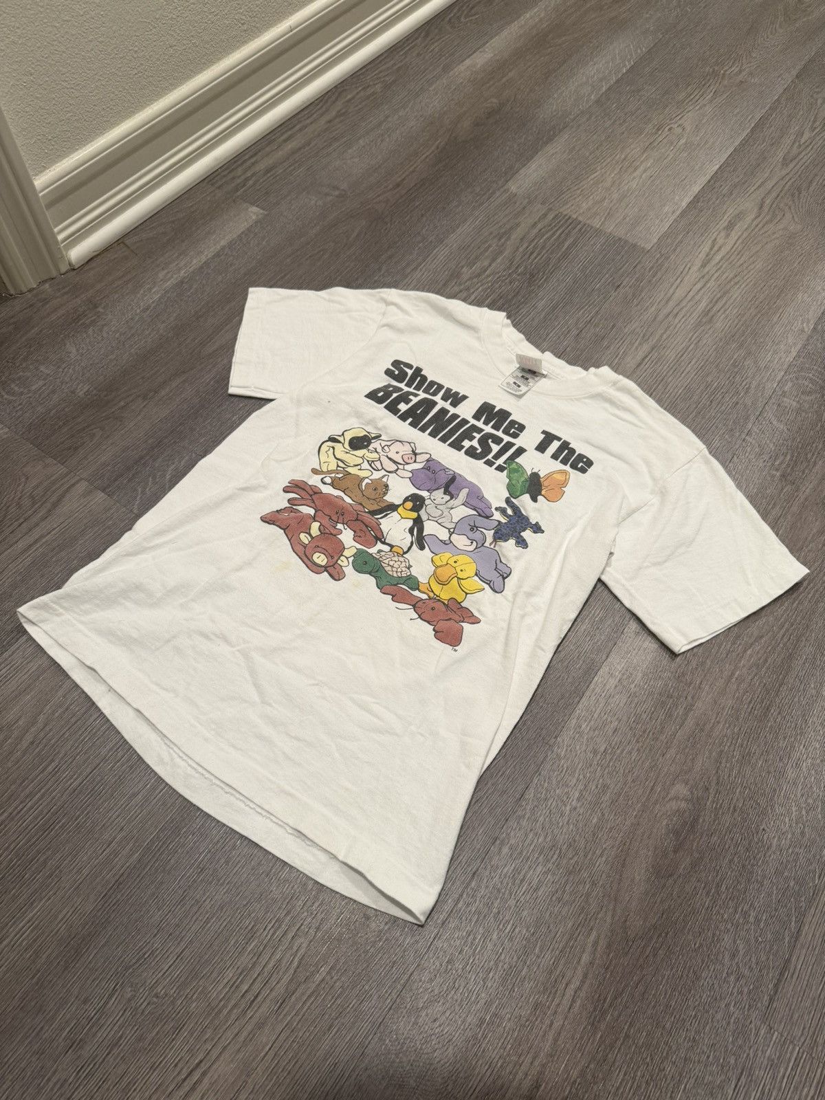Fruit Of The Loom Rare 90s Vintage "Show Me the Beanies" Beanie Babies Tee Size US S / EU 44-46 / 1 - 1 Thumbnail