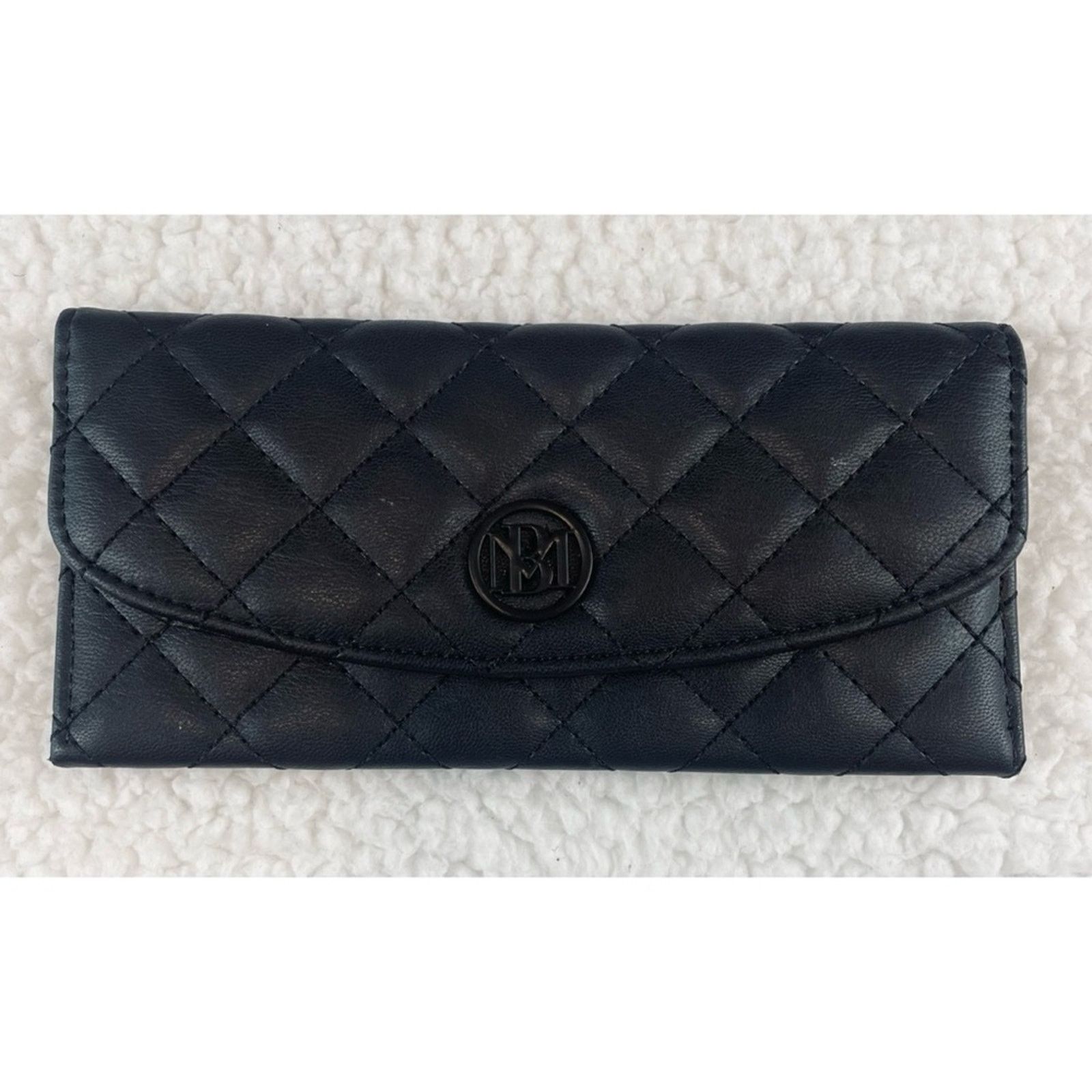 Badgley Mischka BADGLEY MISCHKA • Black Diamond Quilted Vegan Leather Wallet Size ONE SIZE - 11 Thumbnail