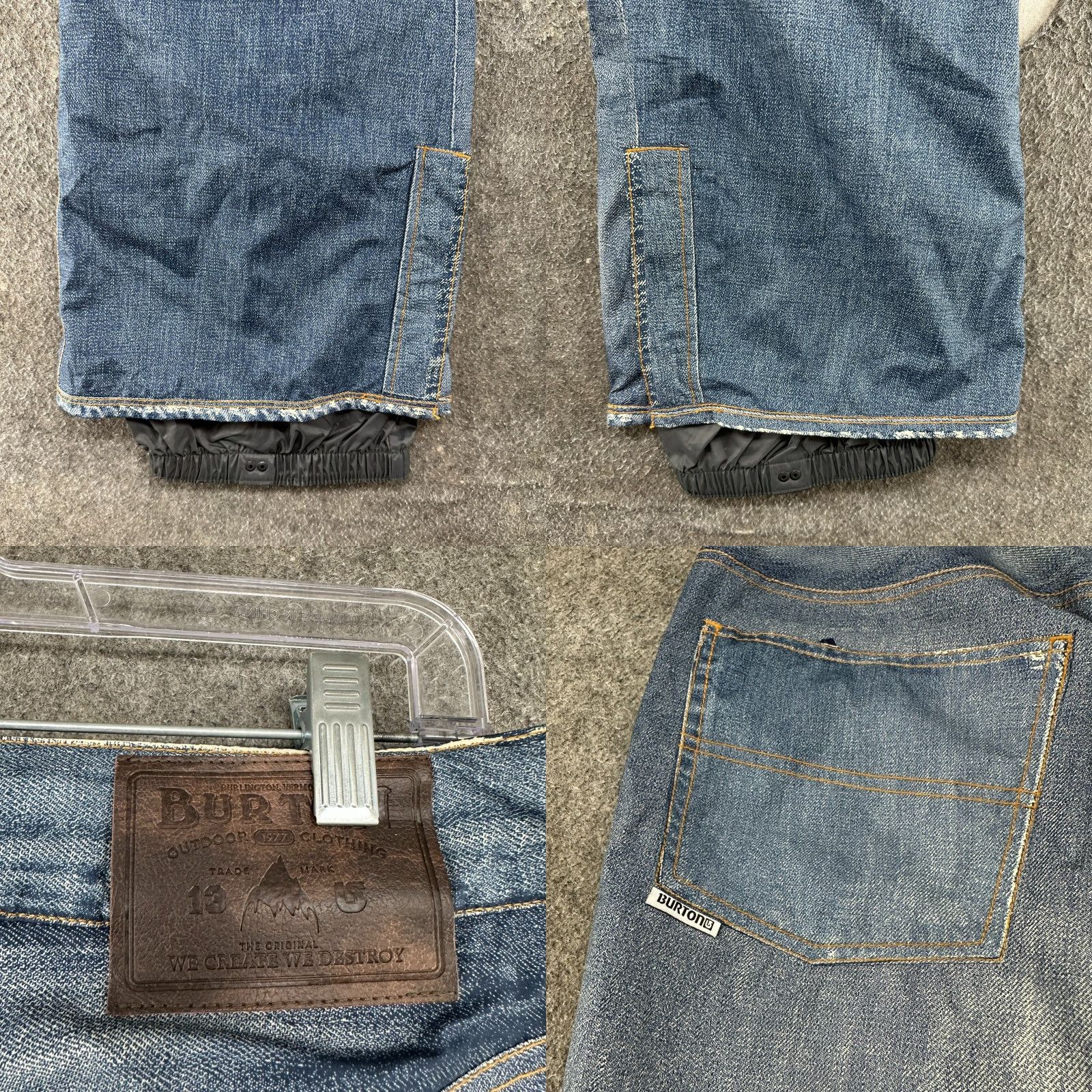 Burton VINTAGE Burton Jeans Snow Pants Women M Blue Insulated Goretex Ski 32in Inseam 5-Pocket Logo Regular Size 32" / US 10 / IT 46 - 9 Thumbnail