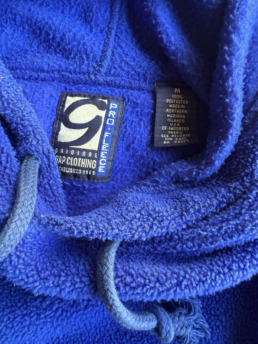 Gap Vintage y2k early 90’s Blue GAP fleece hoodie Size US M / EU 48-50 / 2 - 3 Thumbnail