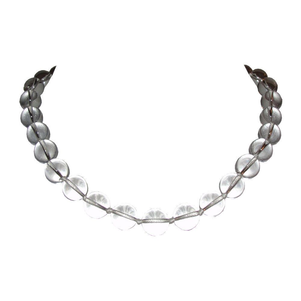 Designer Small Pools of Light Rock Crystal Quartz Bead Necklace Size ONE SIZE - 1 Thumbnail