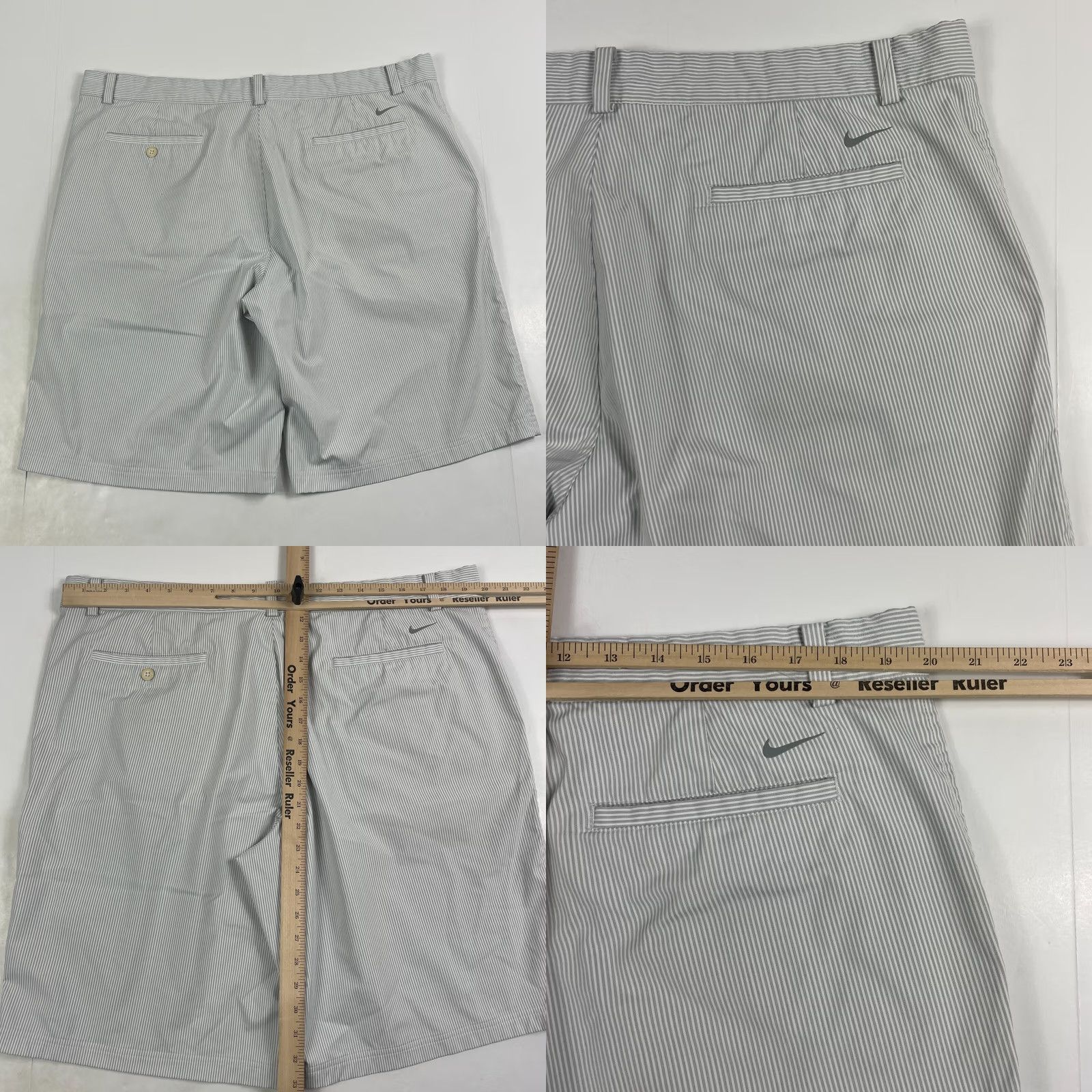 Nike Nike Shorts Men's 40 x 11 White Gray DriFit Golf Chino Casual Lightweight Golfing - Men’s Size US 40 / EU 56 - 8 Thumbnail