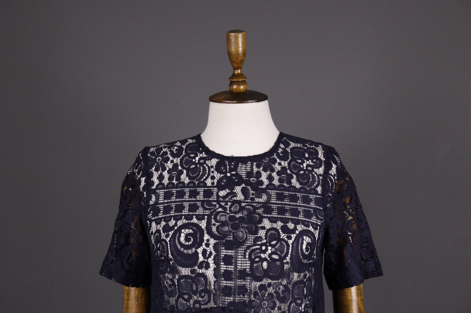 Designer Max Mara Studio Blue Mesh Lace Floral US 2 / 36 / UK 4 Size M / US 6-8 / IT 42-44 - 2 Thumbnail