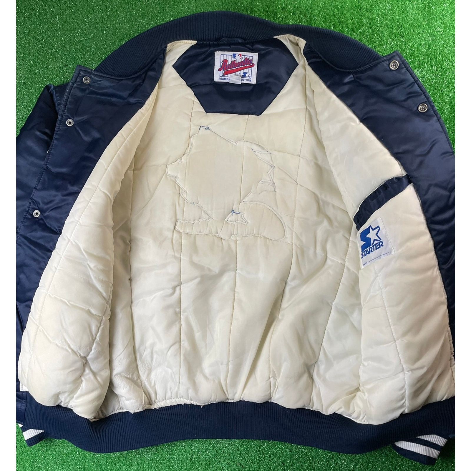 New York Yankees × Starter × Vintage Vintage Starter New York Yankees Diamond Series Satin Jacket Size US L / EU 52-54 / 3 - 4 Thumbnail