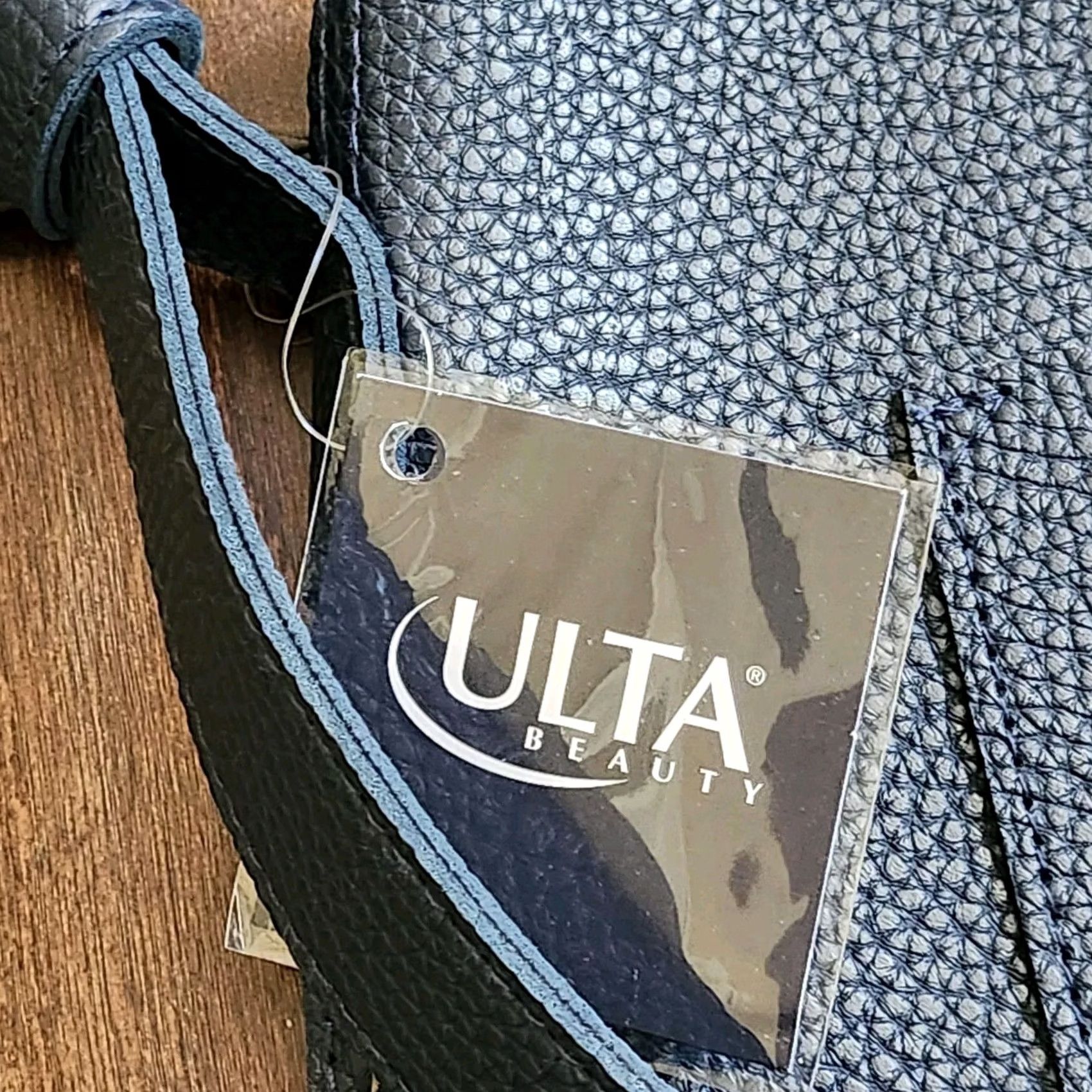 Vintage ULTA Beauty Navy Blue Crossbody Bag Faux Leather NEW Crossbody Women Vibrant Navy Casual Travel Party/Cocktail Blue Lining Size ONE SIZE - 7 Thumbnail