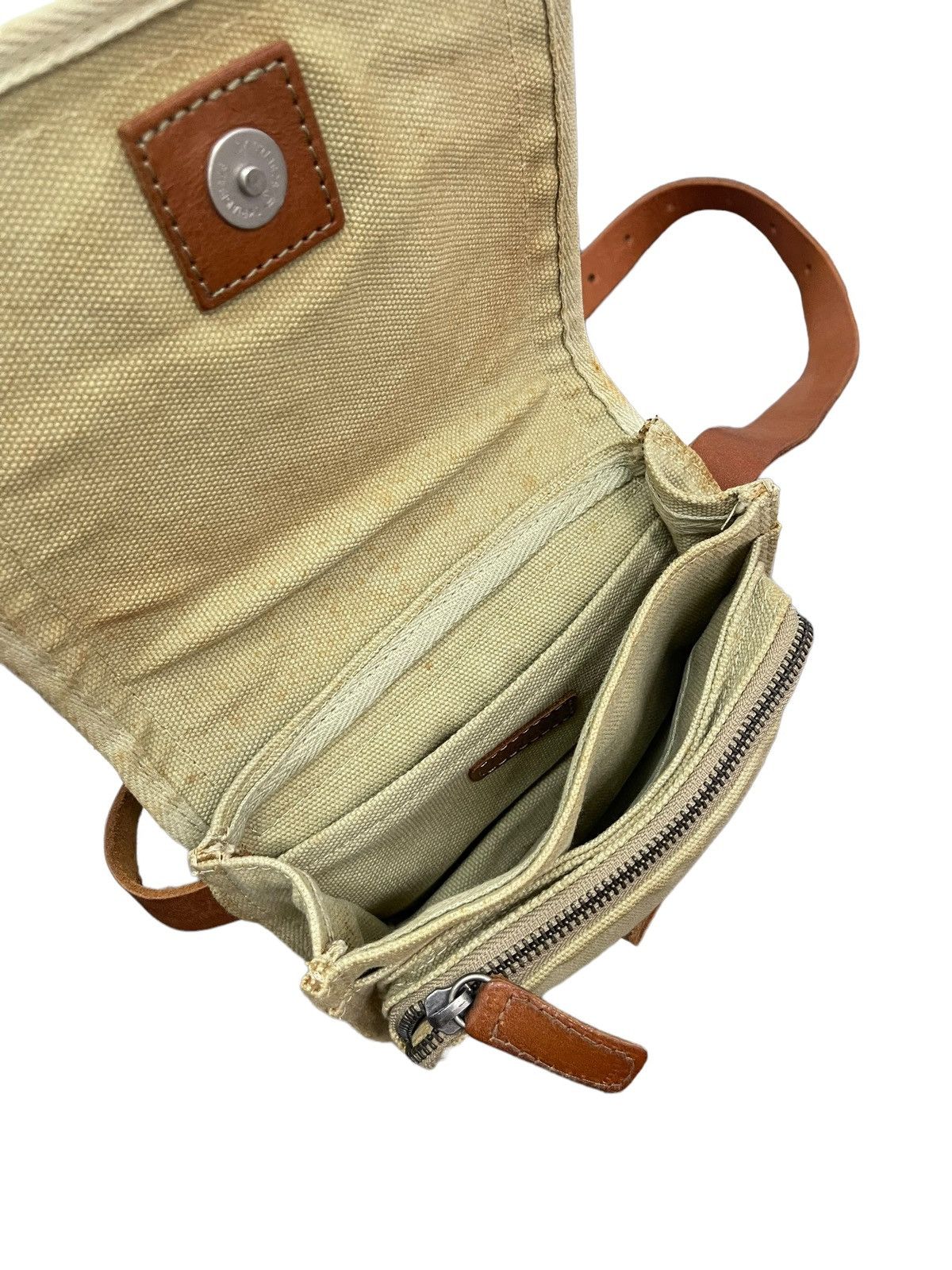 Japanese Brand Waist Bag Paquet Leather Cotton Canvas 3🟩 Size ONE SIZE - 18 Thumbnail