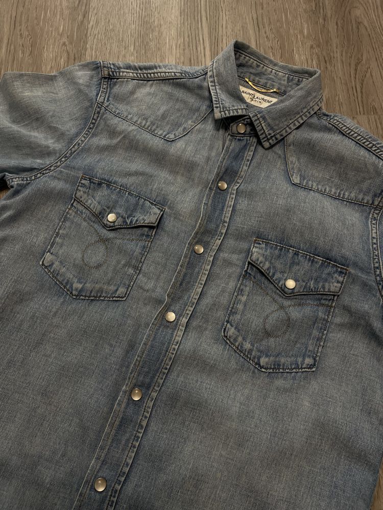 Saint Laurent Paris Saint Laurent Paris 2014 Japan Unisex Denim Shirt Size US M / EU 48-50 / 2 - 4 Thumbnail