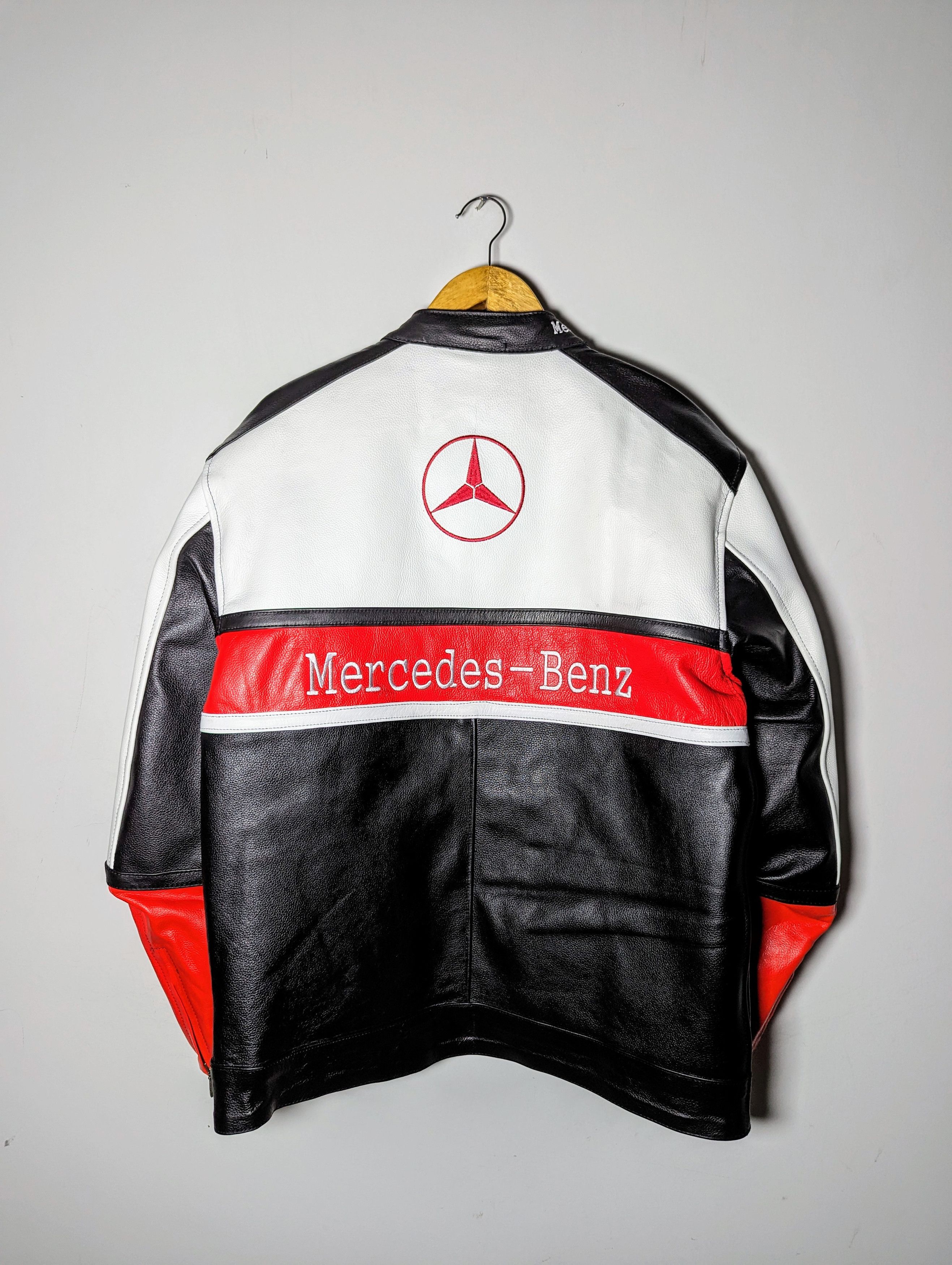Mercedes Benz Leather Jacket Rare Streetwear Racing