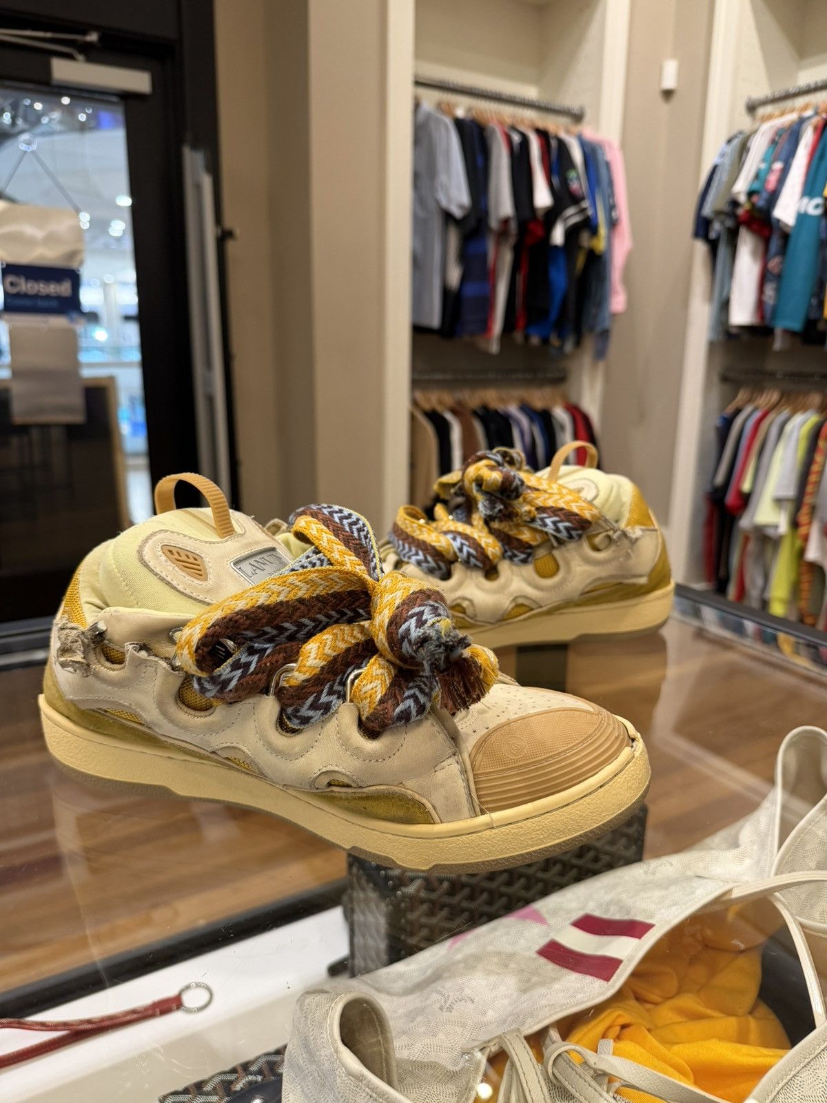 Lanvin Lanvin Oversized Curb Sneaker - Yellow white Size US 10 / EU 43 - 2 Thumbnail