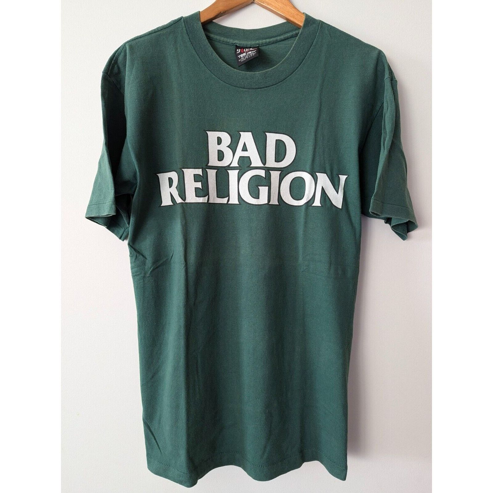 Giant VINTAGE BAD RELIGION GREEN LOGO T-SHIRT - GIANT TAG - 90S Size US L / EU 52-54 / 3 - 1 Thumbnail