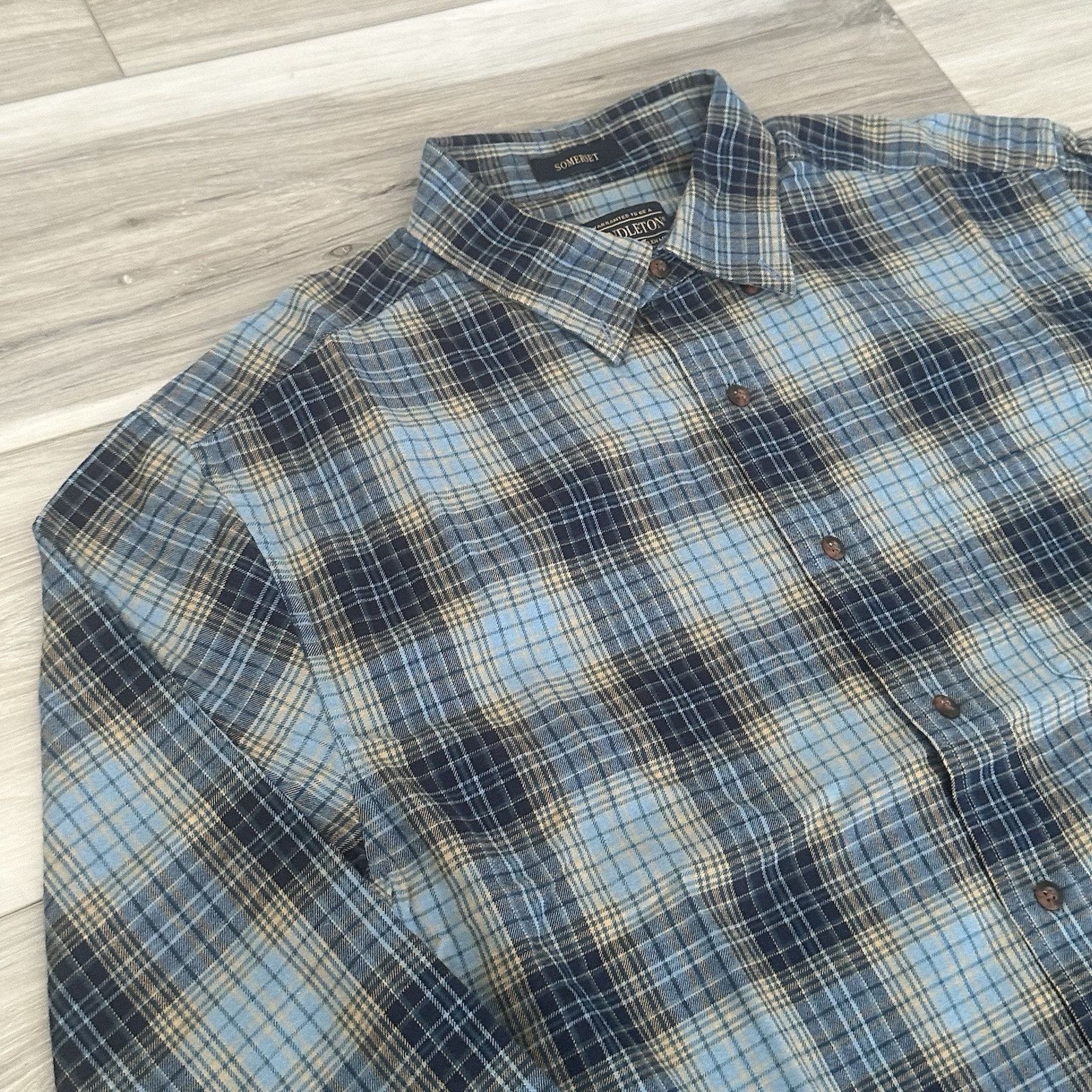 Pendleton Pendleton Shirt Mens L Fairbanks Cotton Button Up Blue Plaid Size US L / EU 52-54 / 3 - 2 Thumbnail