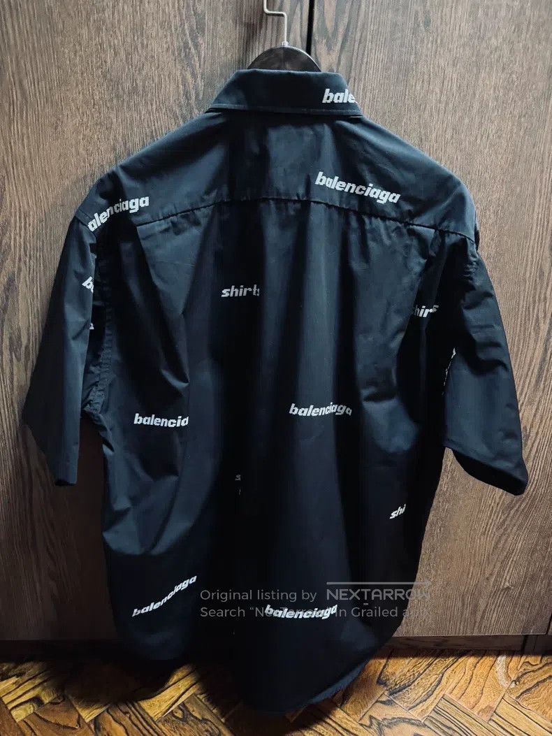 Balenciaga Balenciaga size 37 Logo Letter Printed Short Sleeve Shirt Size US XS / EU 42 / 0 - 2 Thumbnail